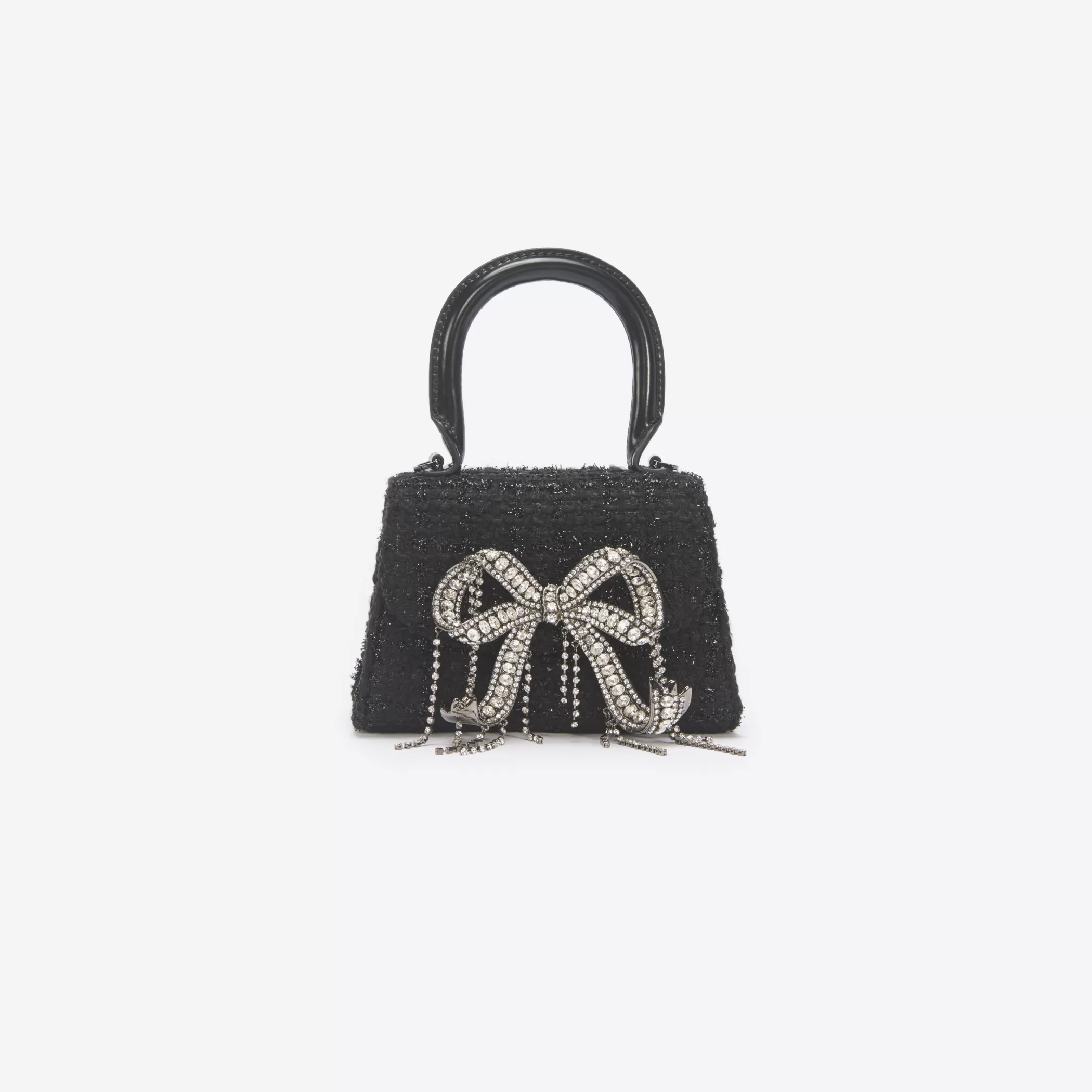 Self-Portrait > Black Boucle Micro Bow Bag