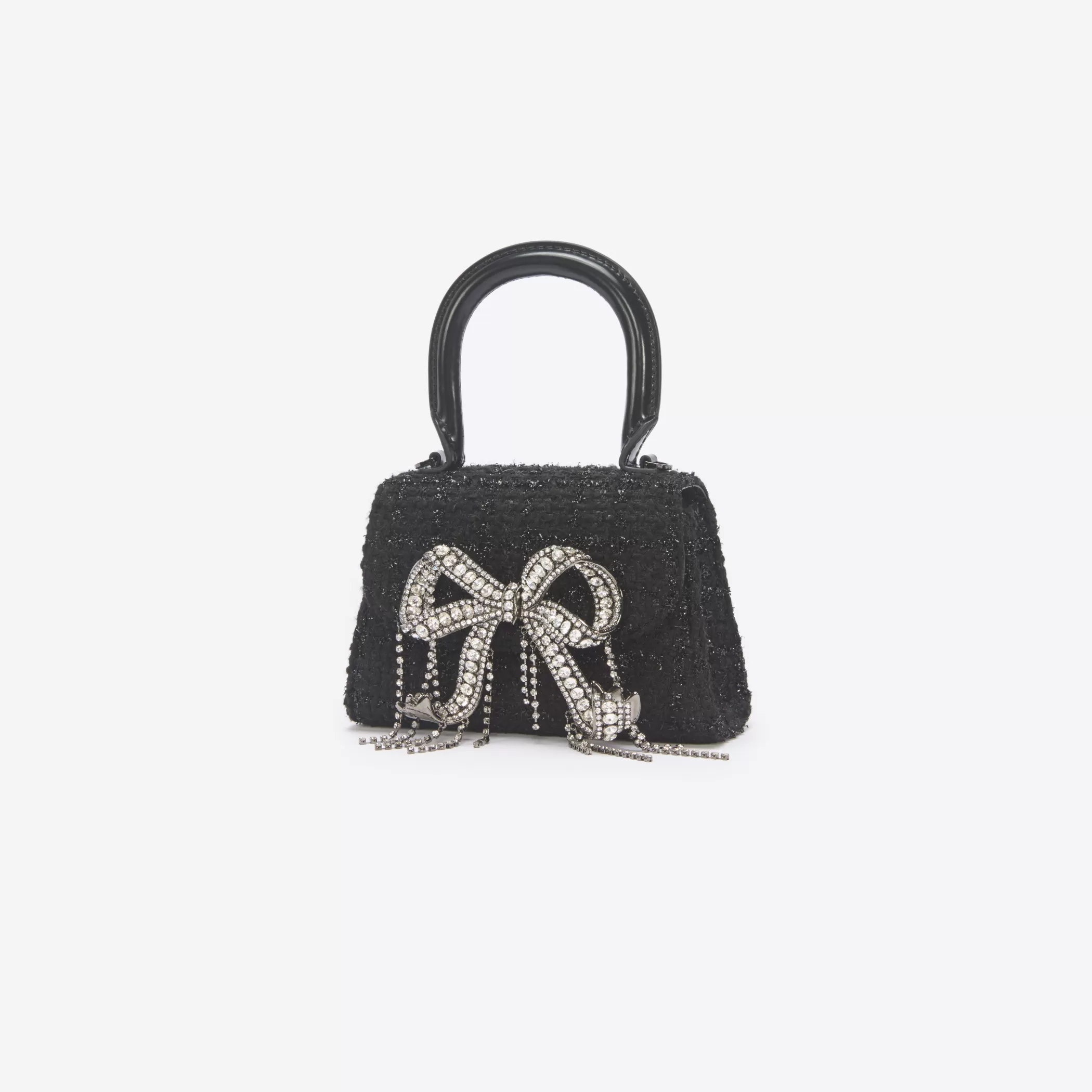 Self-Portrait > Black Boucle Micro Bow Bag