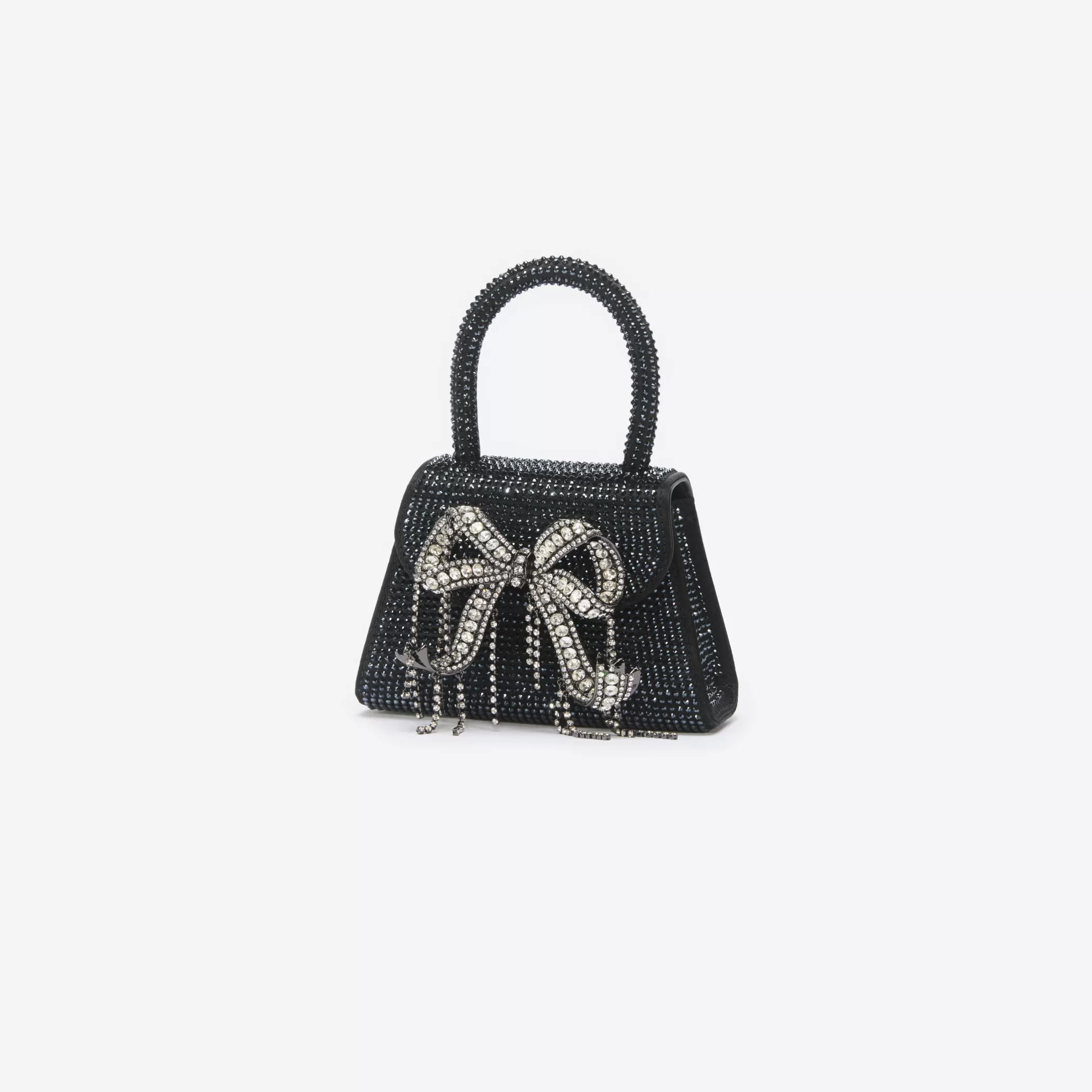 Self-Portrait > Black Rhinestone Embellished Micro Bow Bag