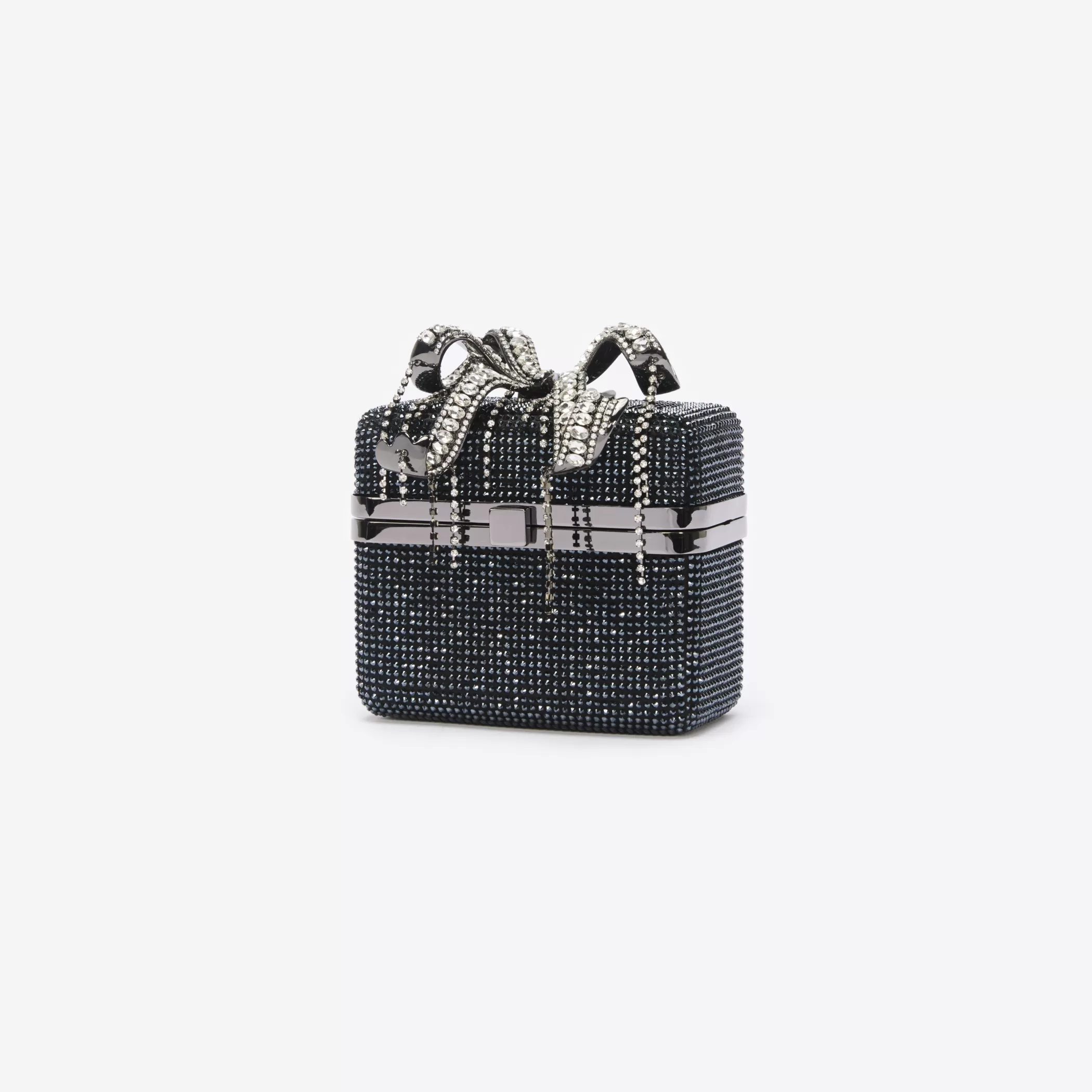 Self-Portrait > Black Rhinestone Vanity Bag