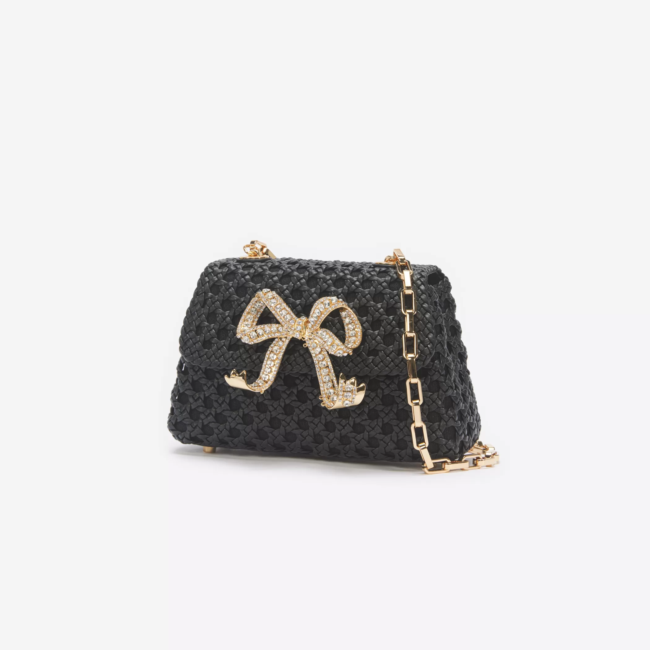 Self-Portrait > Black Woven Leather Bag