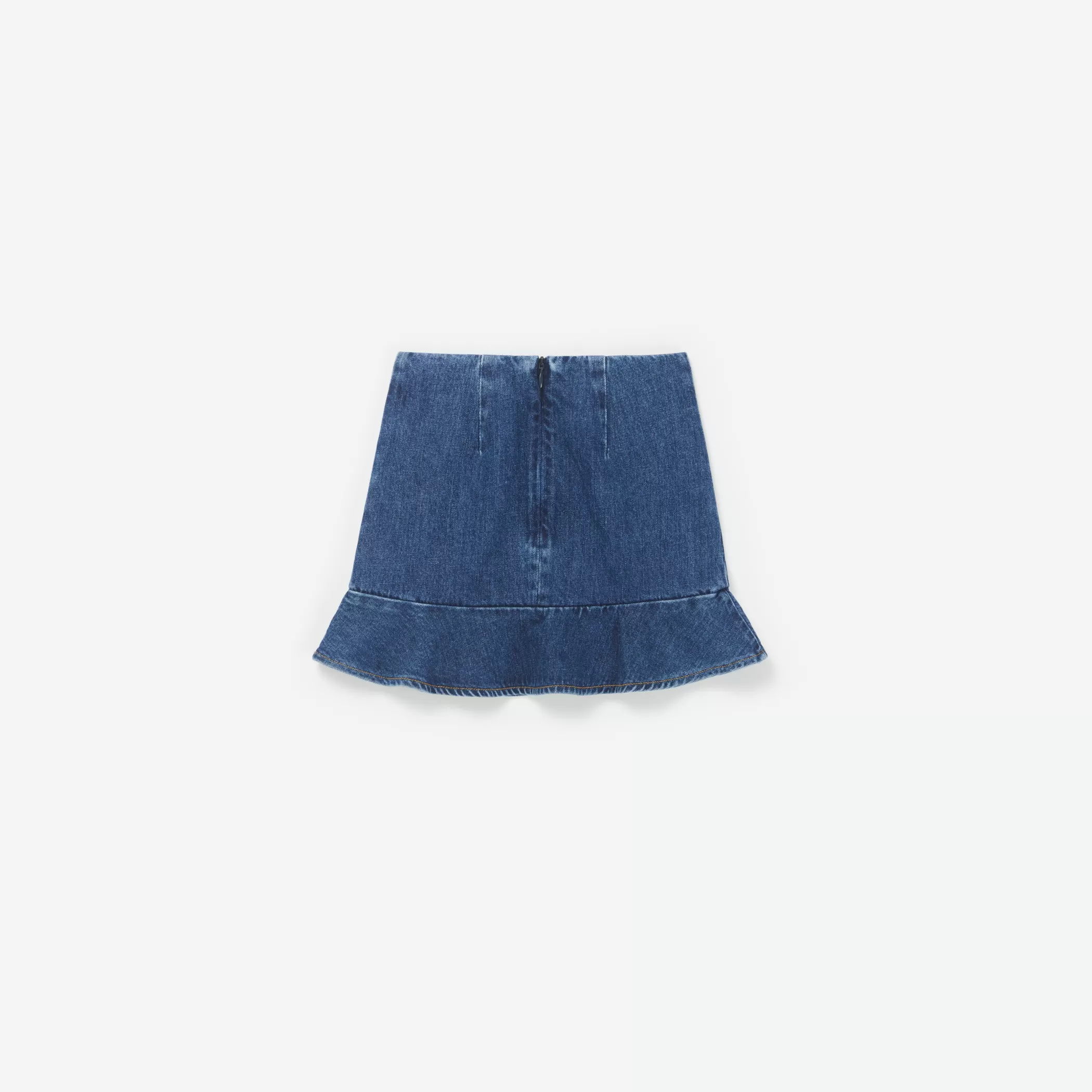 Self-Portrait > Blue Denim Peplum Mini Skirt