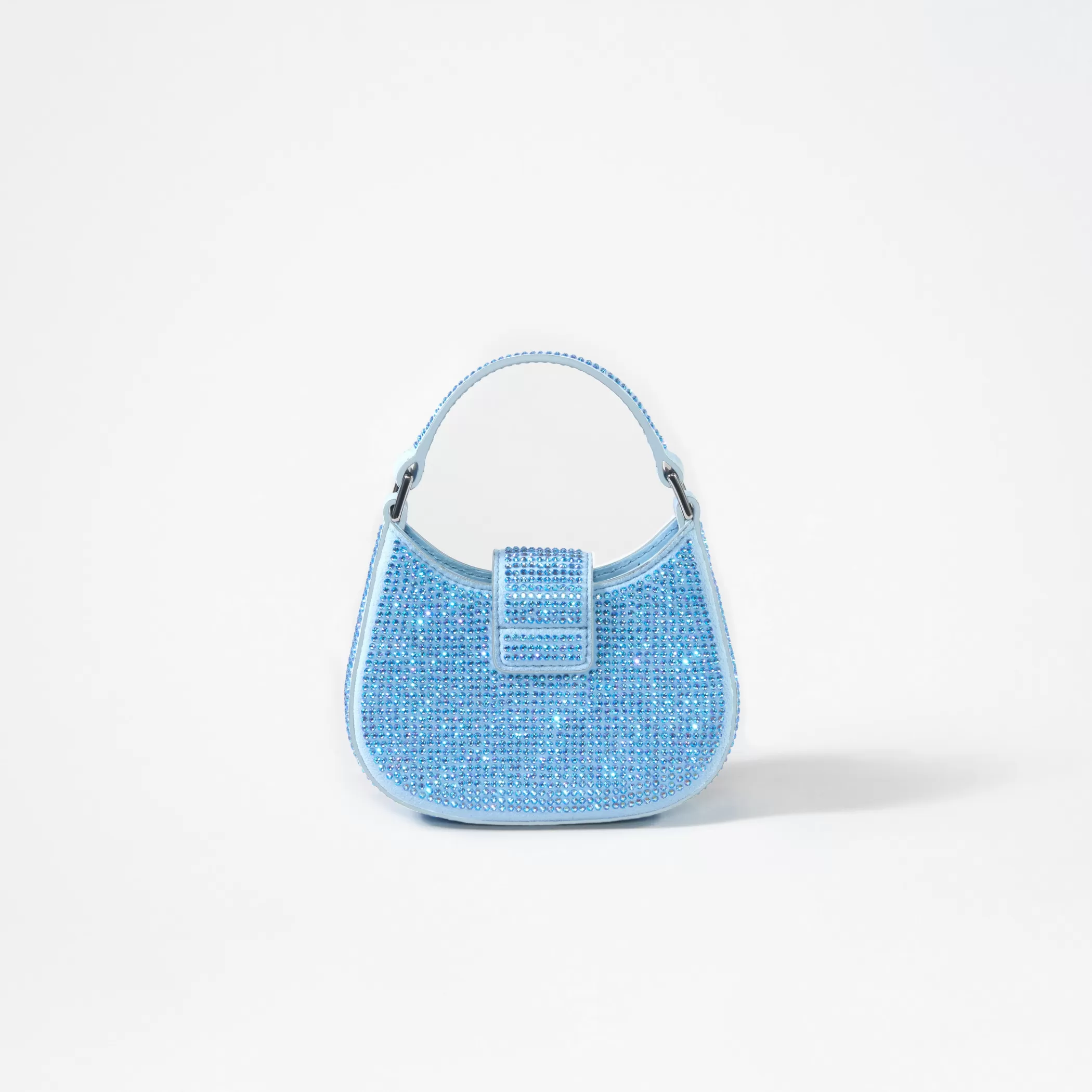 Self-Portrait > Blue Rhinestone Crescent Bow Micro Bag