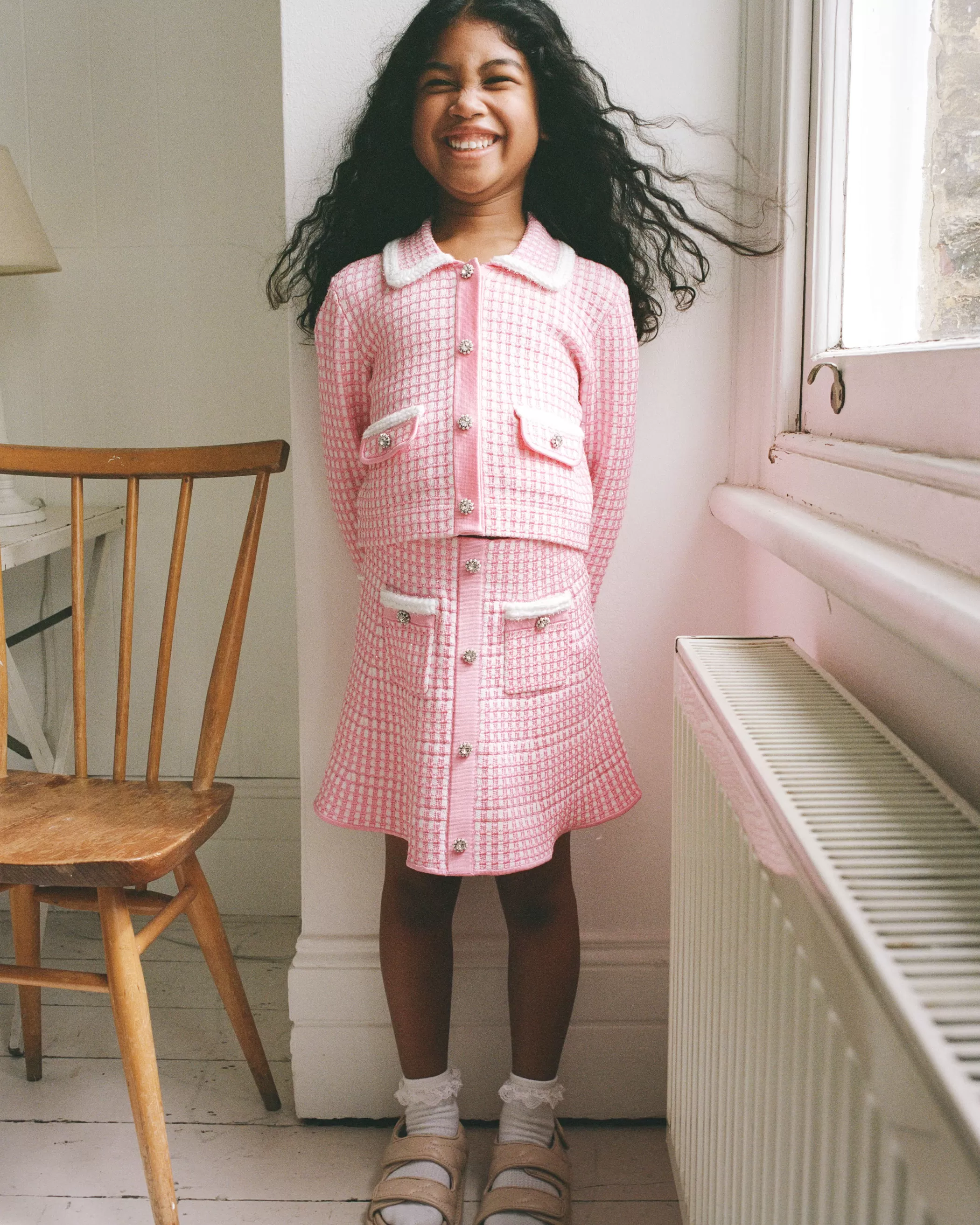 Self-Portrait > Bright Pink Knit Mini Skirt