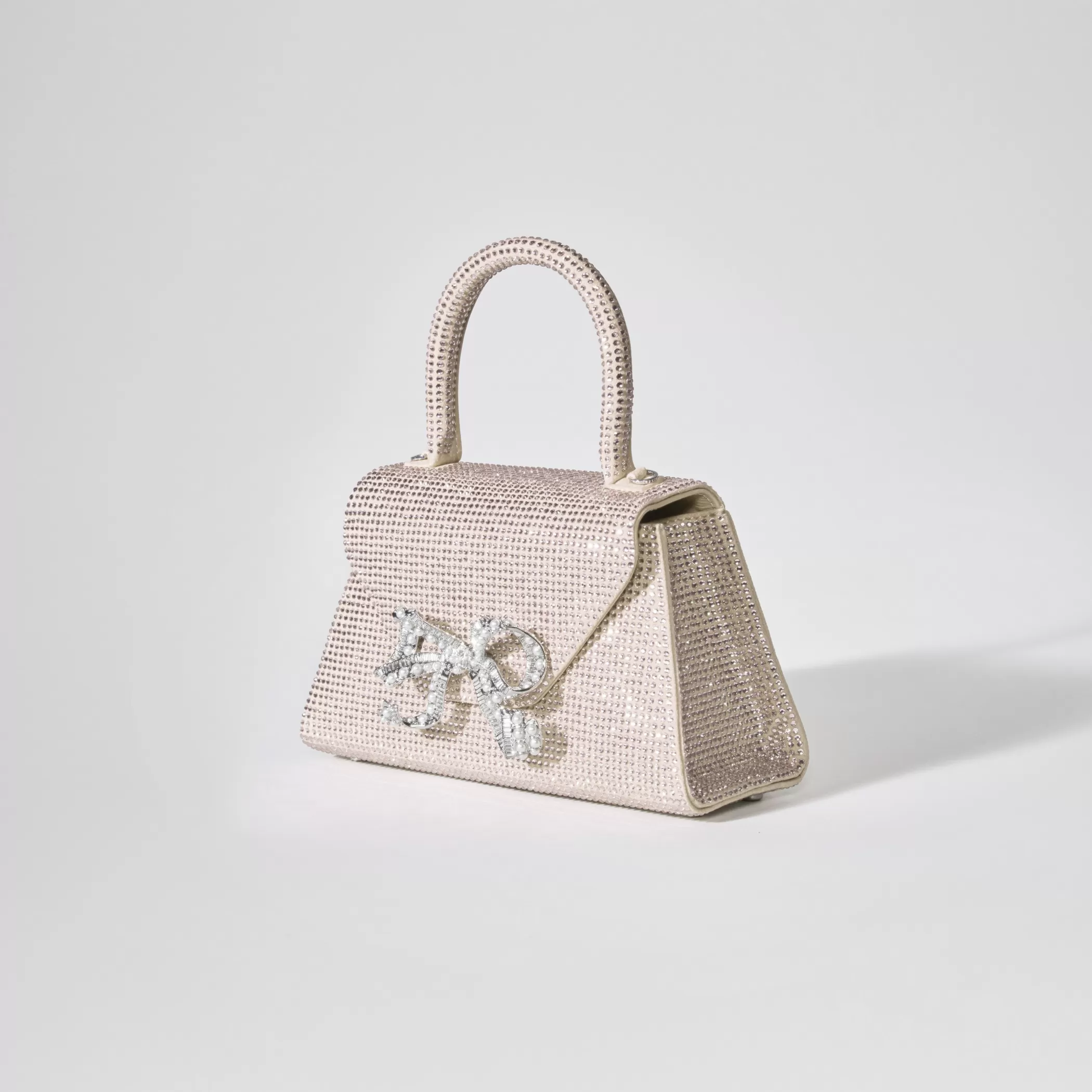 Self-Portrait > Champagne Rhinestone Bow Envelope Mini Bag