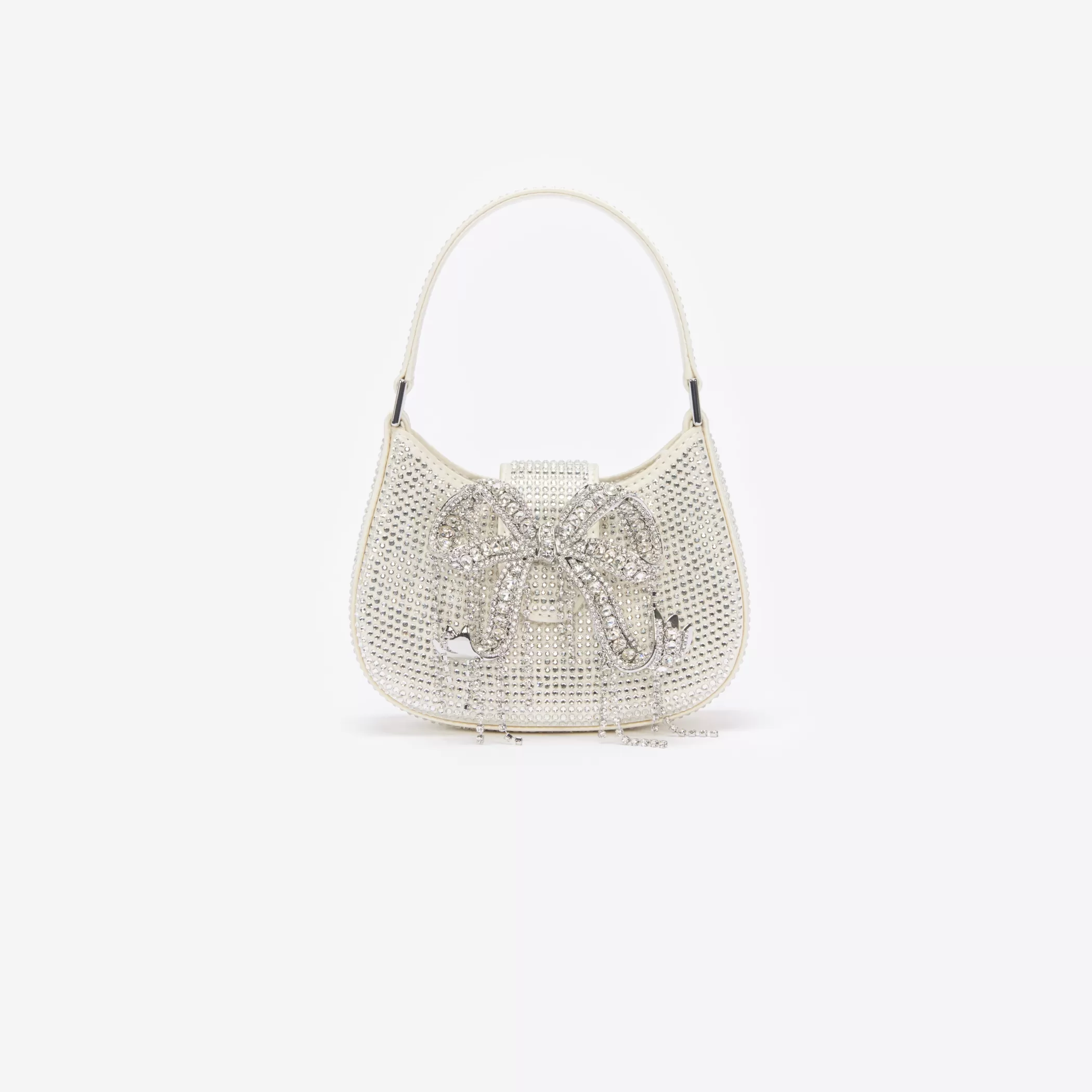 Self-Portrait > Champagne Rhinestone Micro Crescent Bag