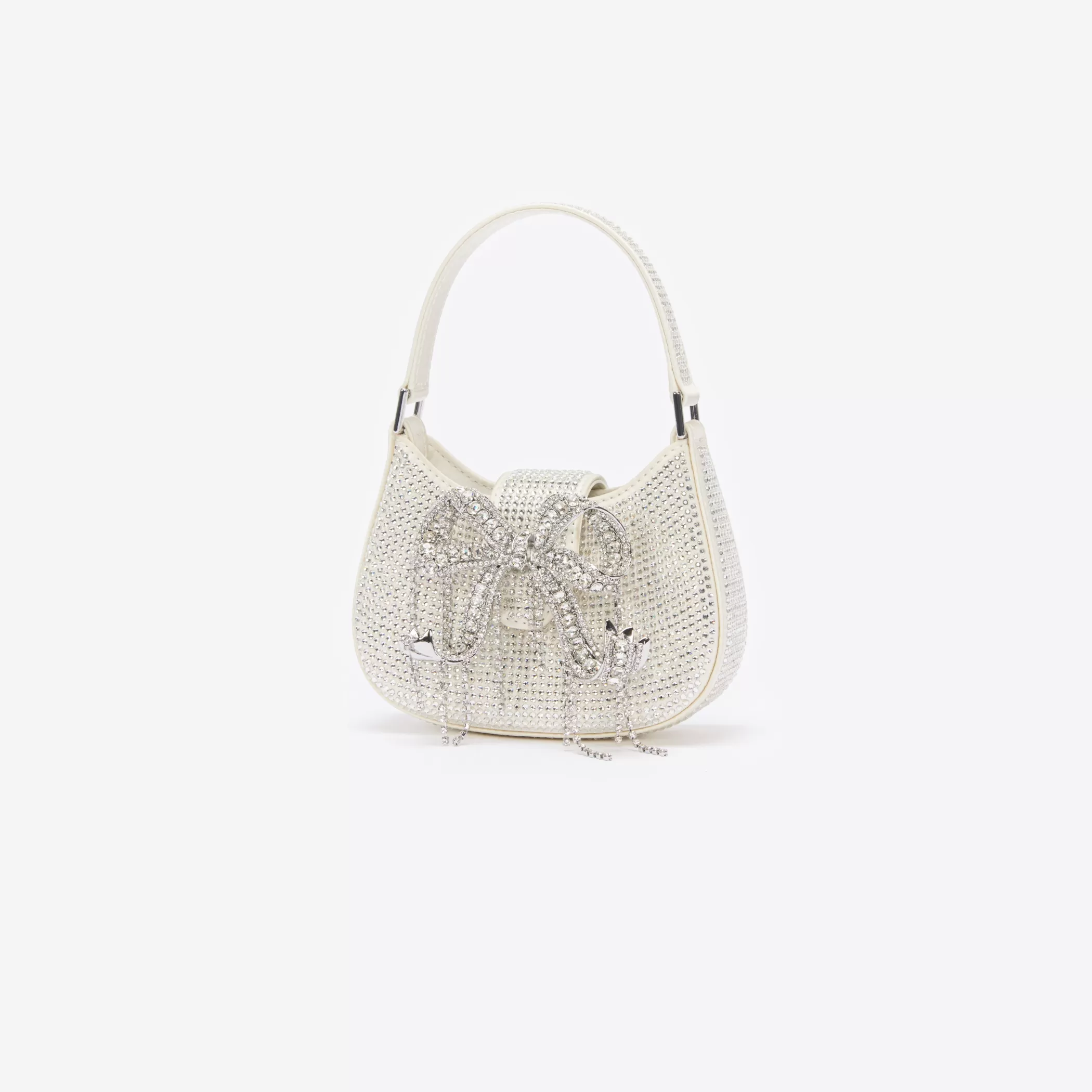 Self-Portrait > Champagne Rhinestone Micro Crescent Bag