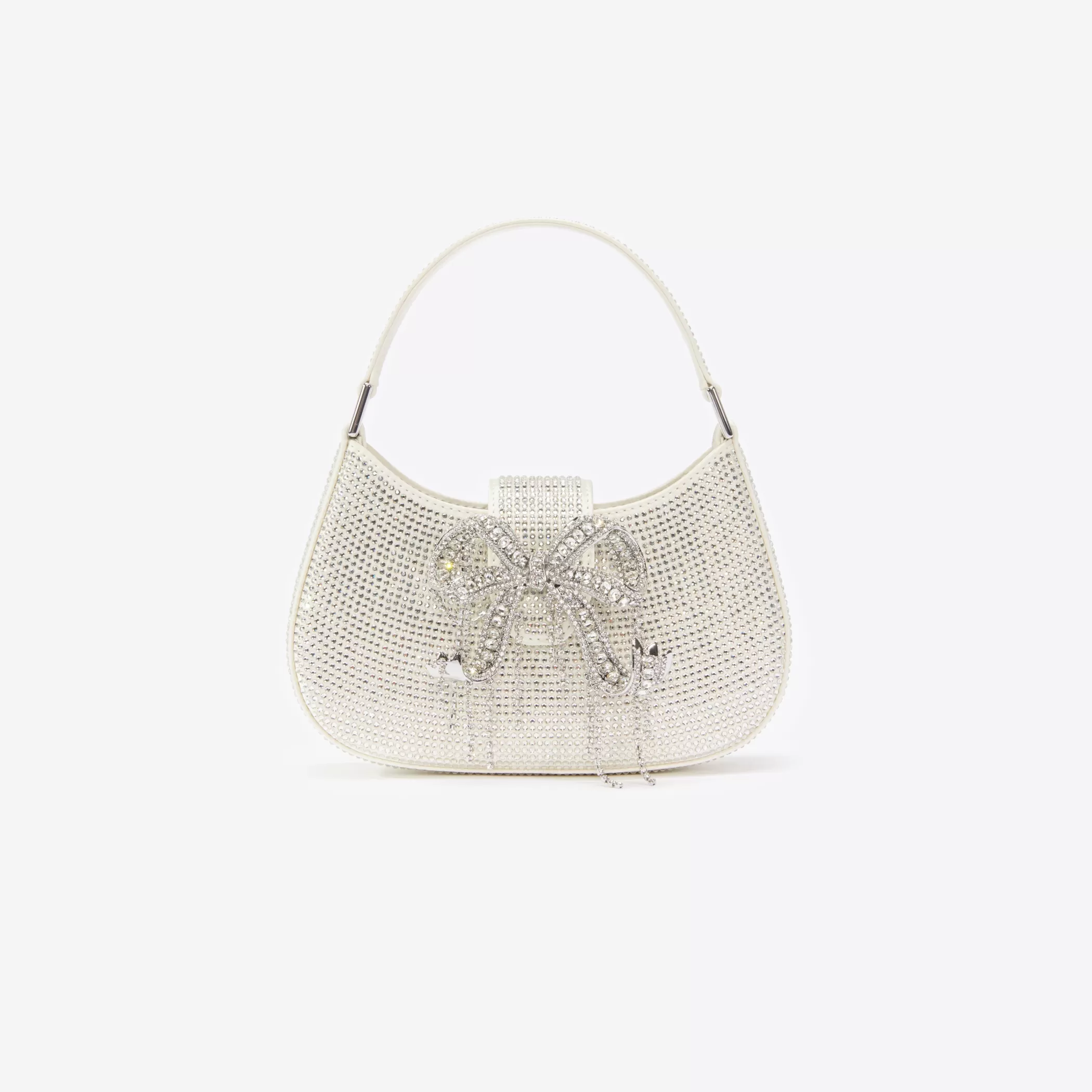 Self-Portrait > Champagne Rhinestone Mini Crescent Bag