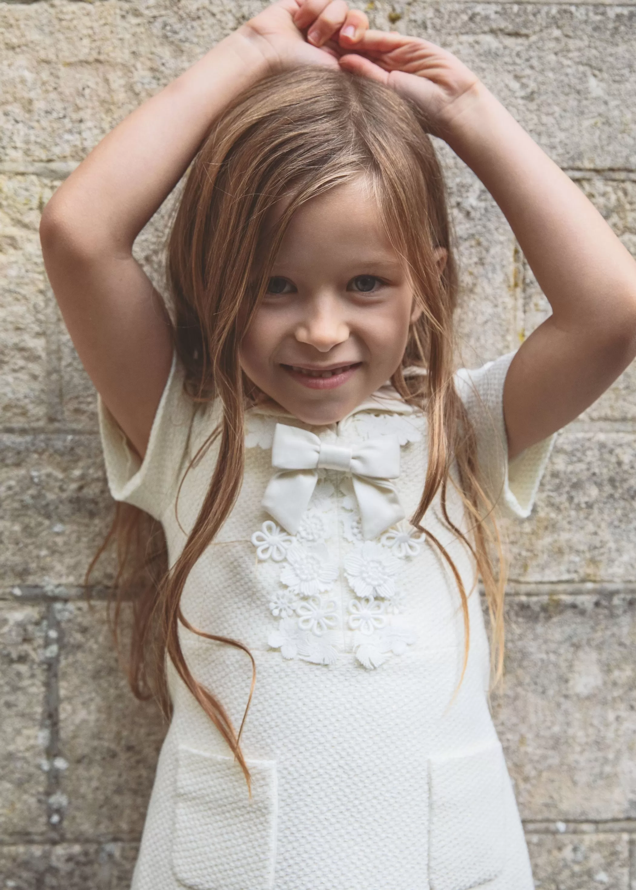 Self-Portrait > Cream Boucle Bow Dress