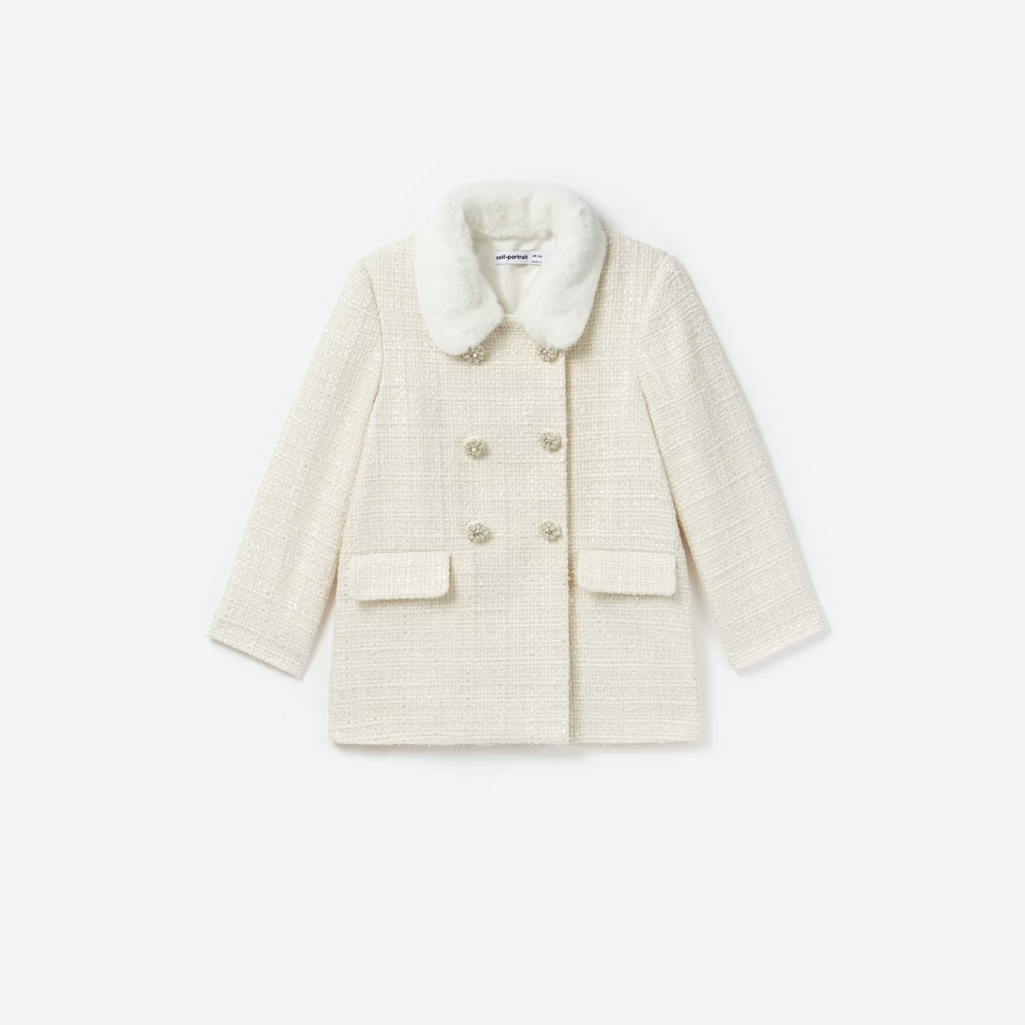 Self-Portrait > Cream Boucle Coat