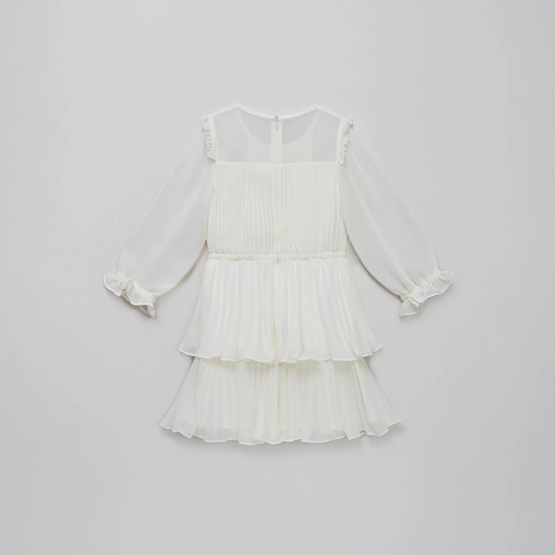 Self-Portrait > Cream Chiffon Tiered Dress