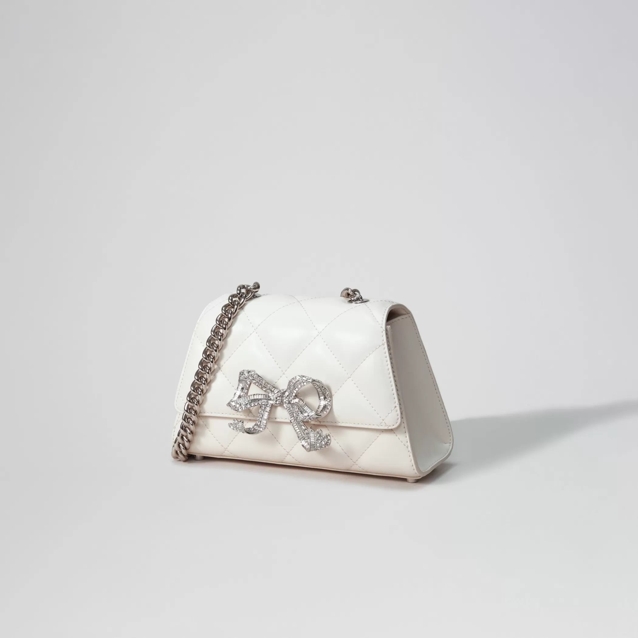 Self-Portrait > Cream Quilted Shoulder Mini Bow Bag