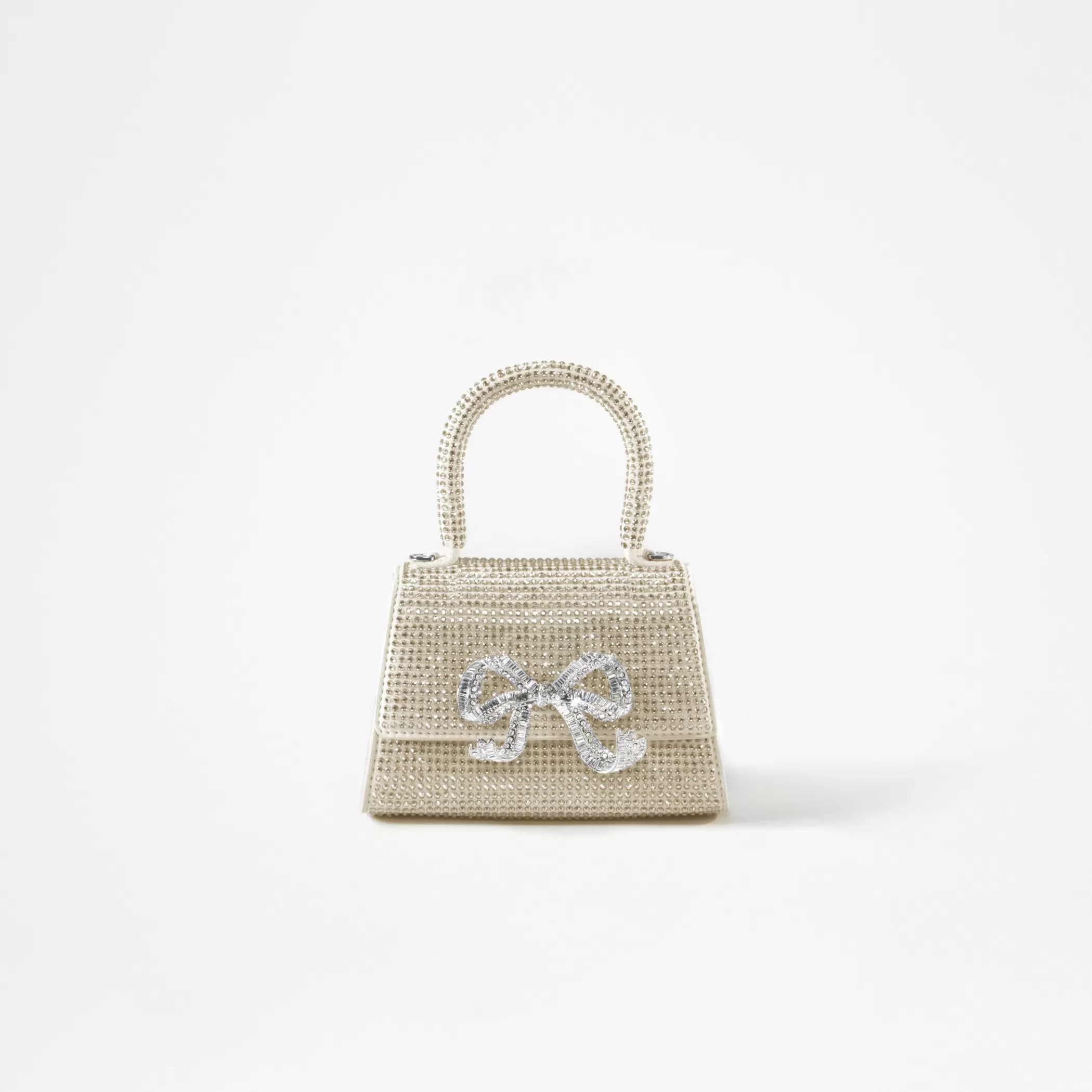 Self-Portrait > Cream Rhinestone Bow Micro Bag