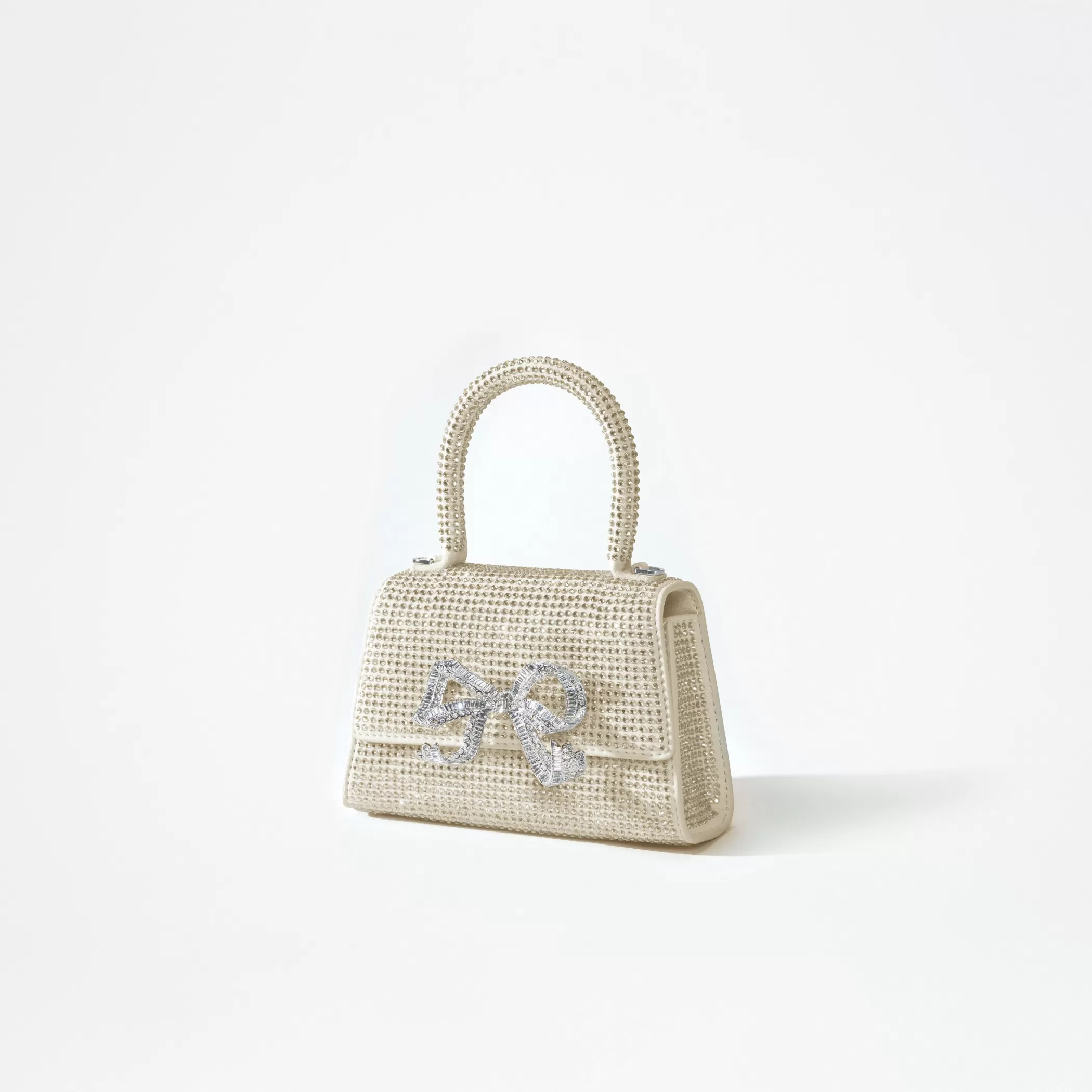 Self-Portrait > Cream Rhinestone Bow Micro Bag