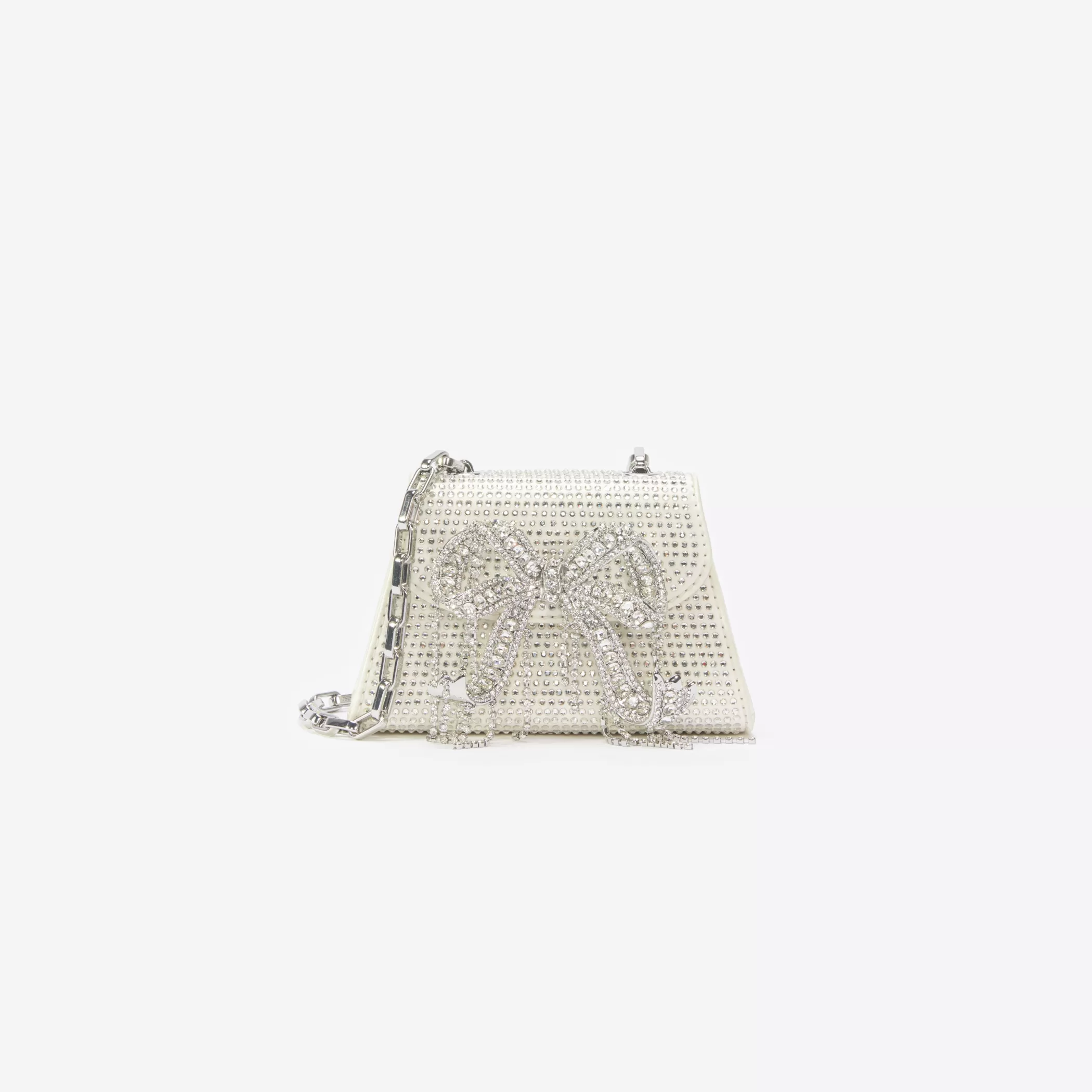 Self-Portrait > Cream Rhinestone Micro Bow Bag