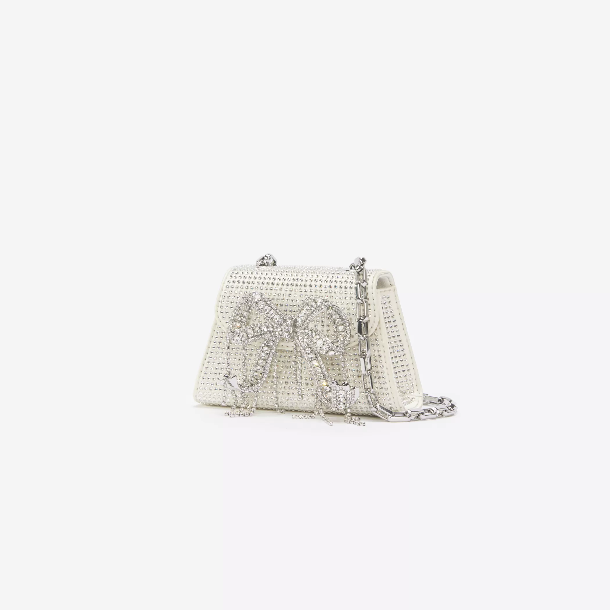 Self-Portrait > Cream Rhinestone Micro Bow Bag