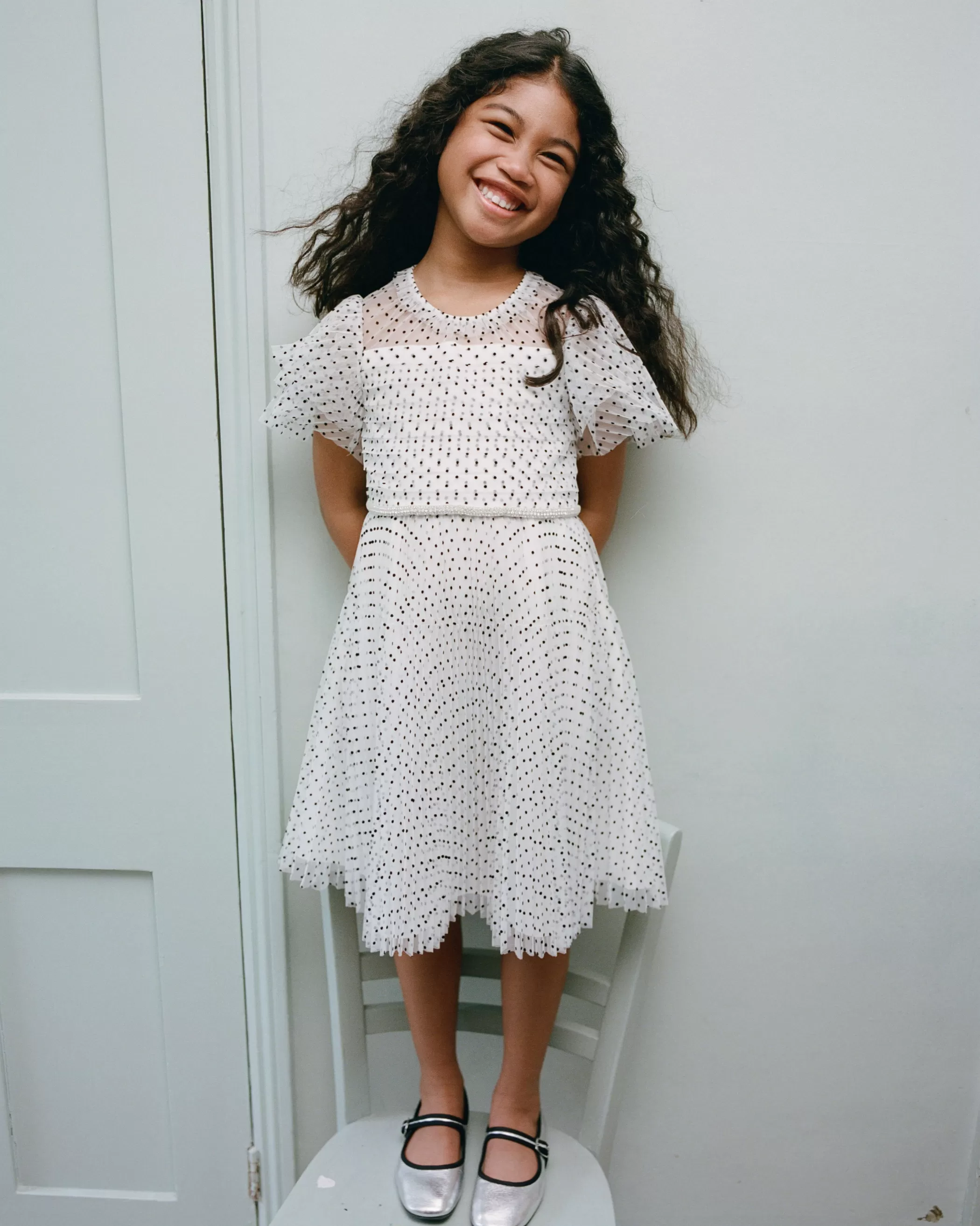 Self-Portrait > Dot Mesh Tiered Dress