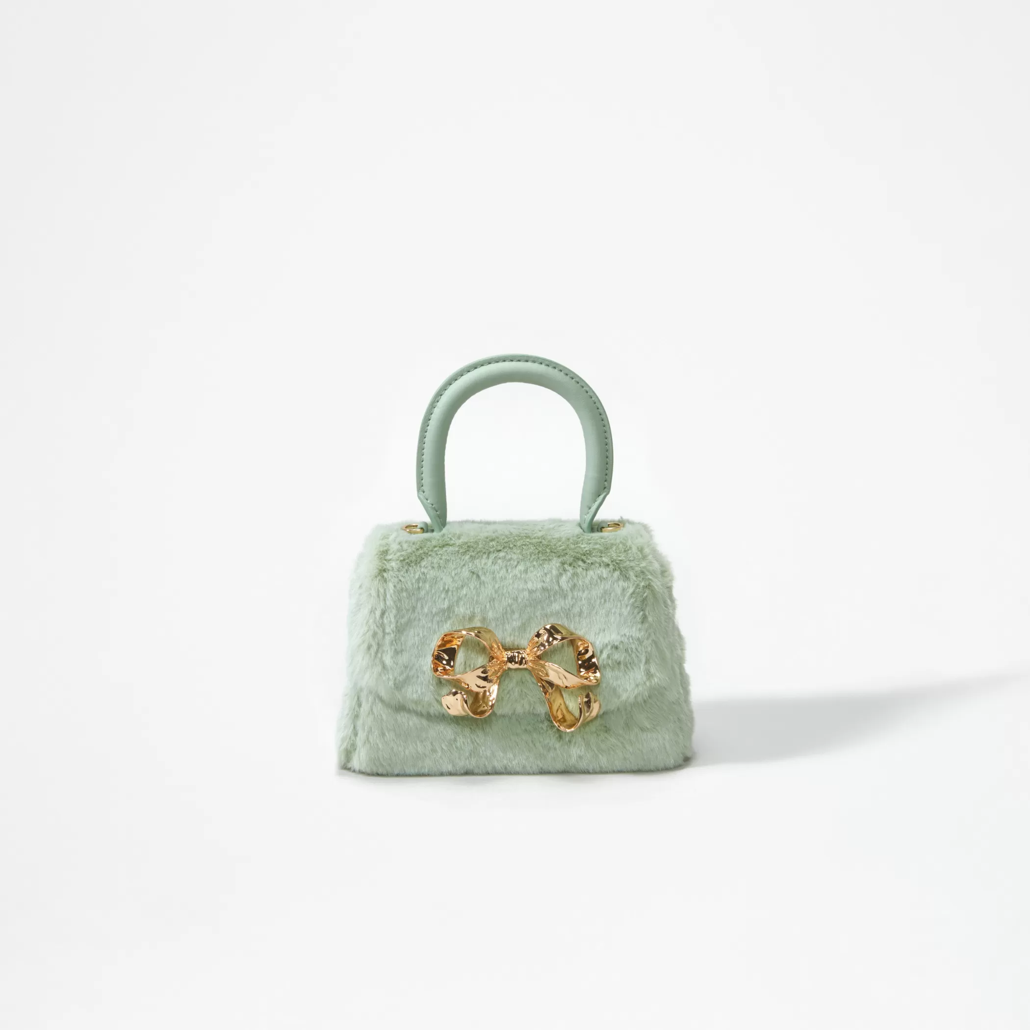 Self-Portrait > Green Fluffy Bow Micro Bag