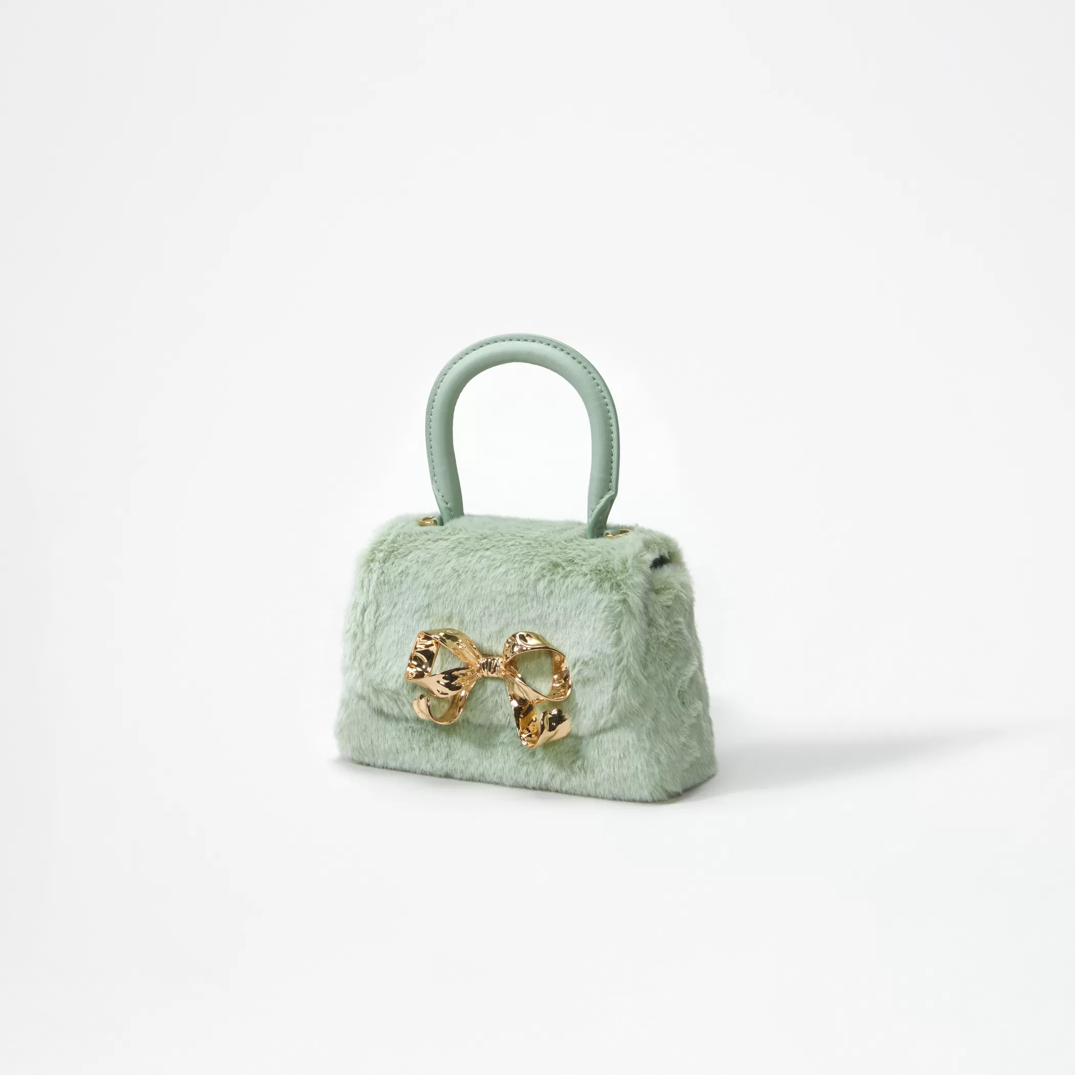 Self-Portrait > Green Fluffy Bow Micro Bag