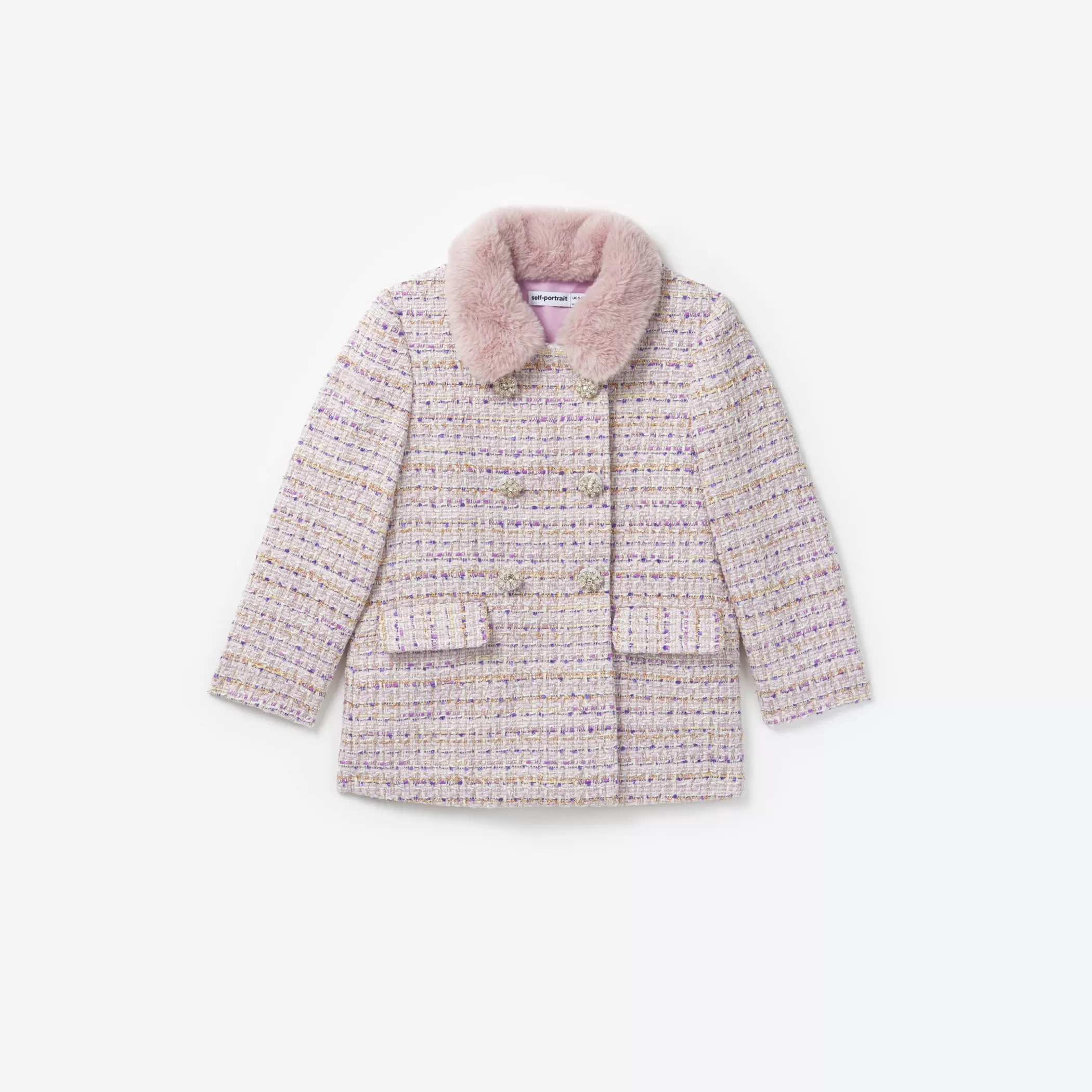 Self-Portrait > Lilac Boucle Coat