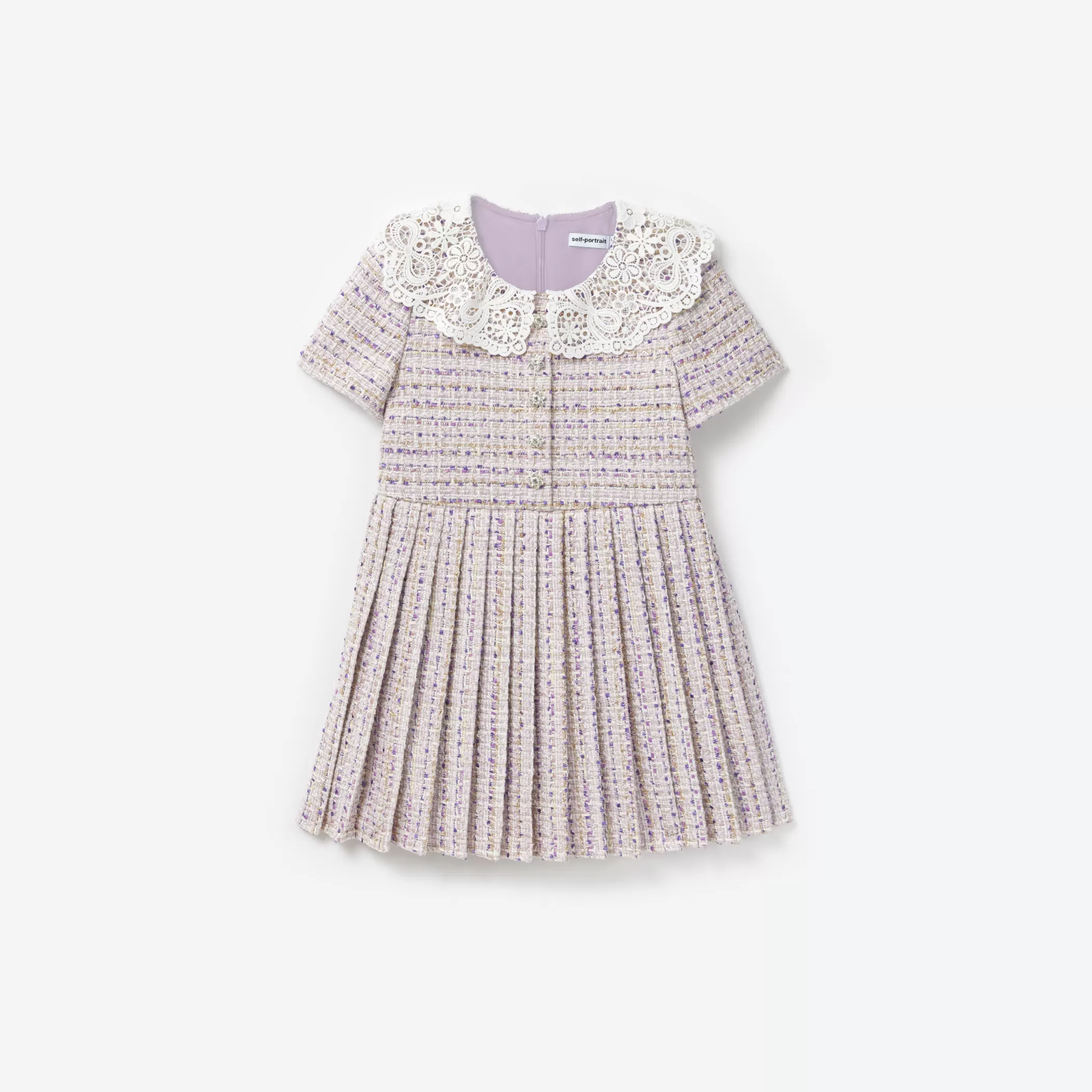 Self-Portrait > Lilac Boucle Dress