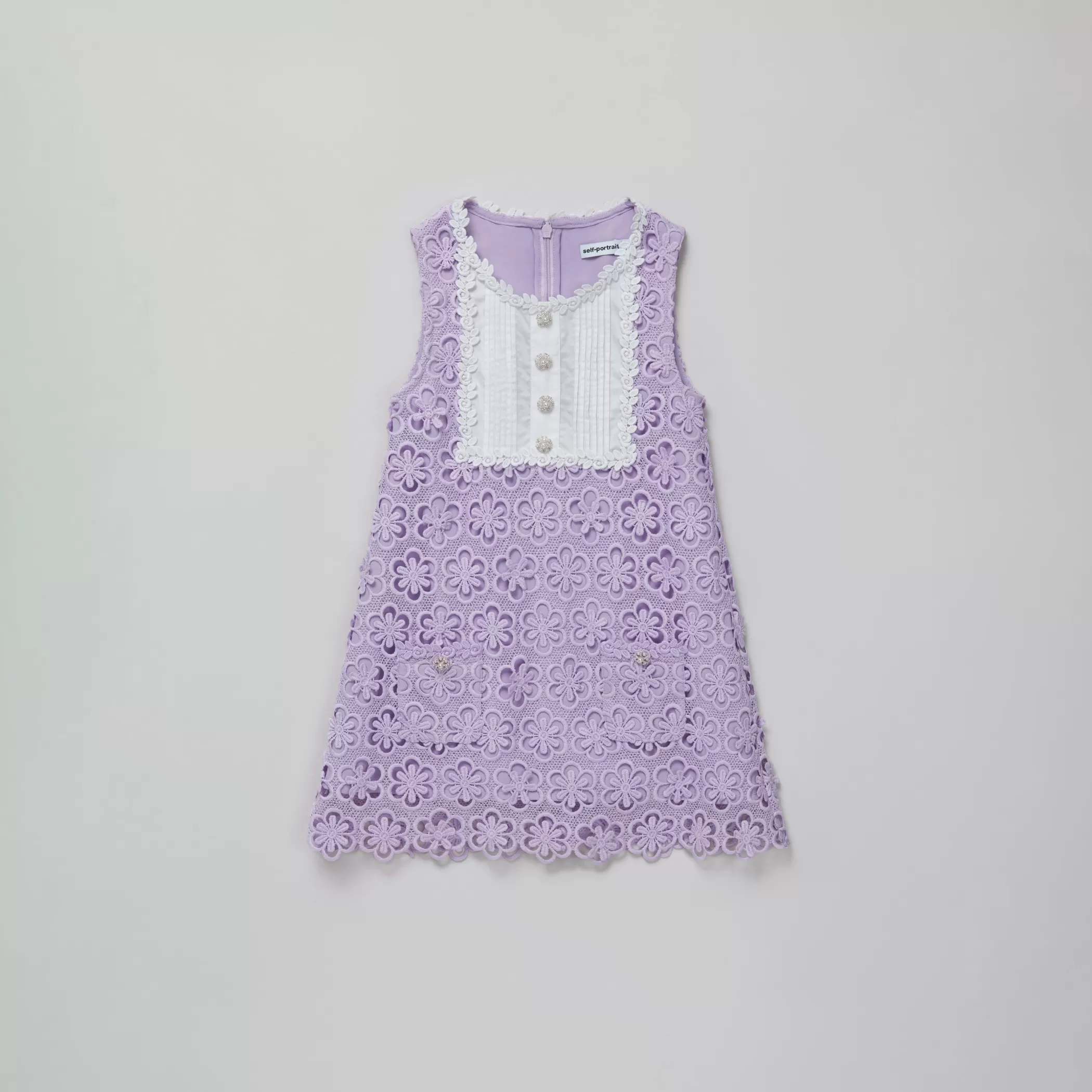 Self-Portrait > Lilac Floral Lace Dress