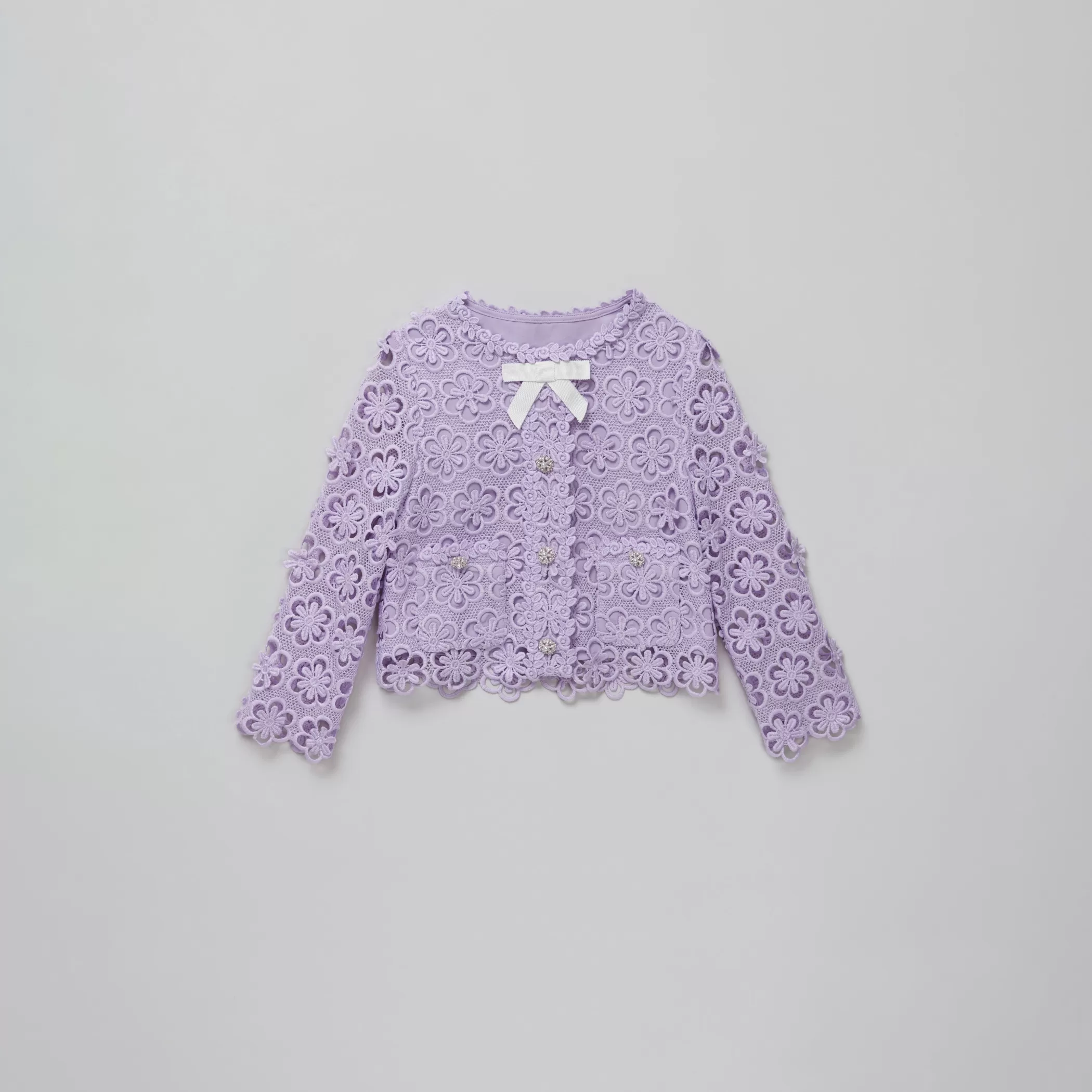 Self-Portrait > Lilac Floral Lace Jacket