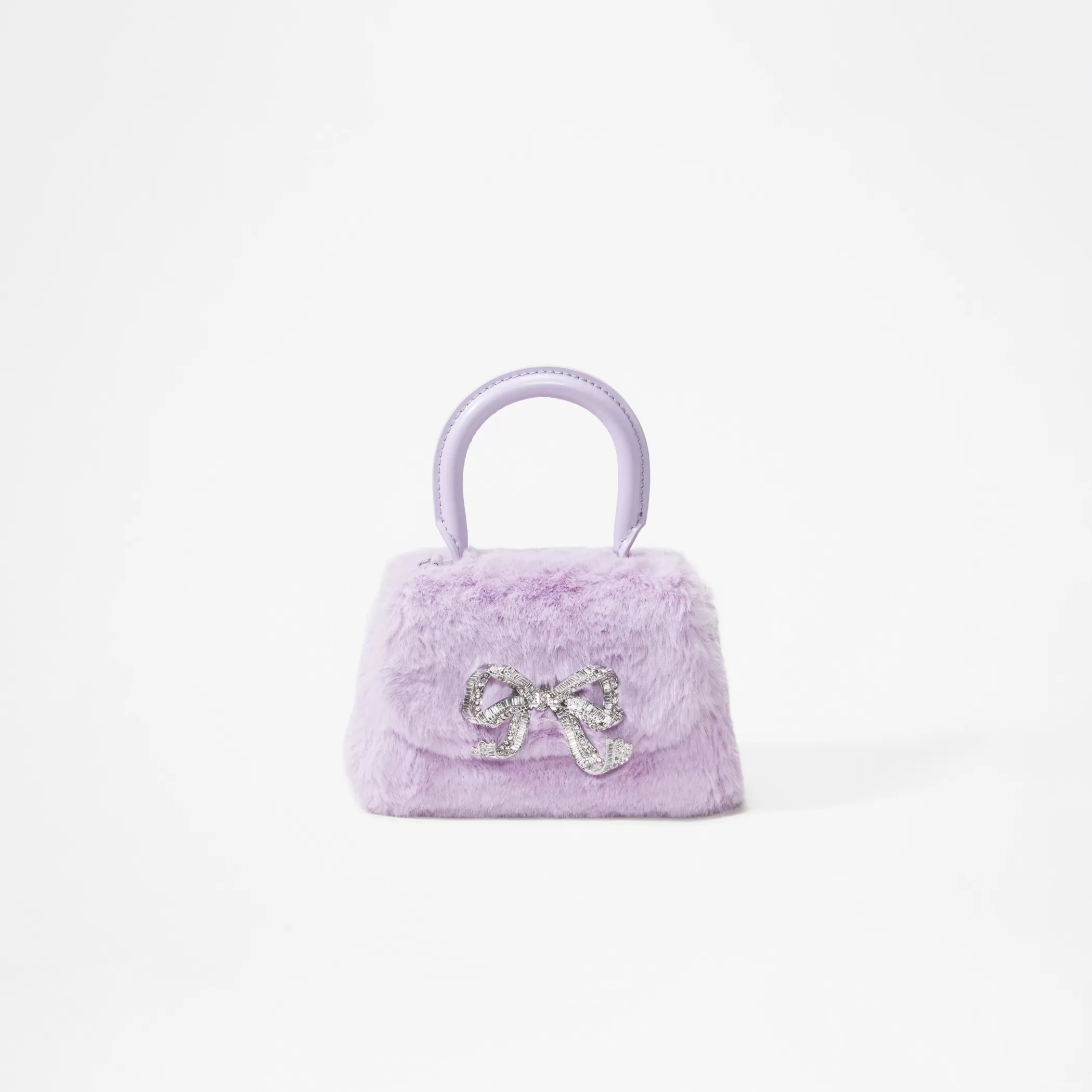 Self-Portrait > Lilac Fluffy Bow Micro Bag