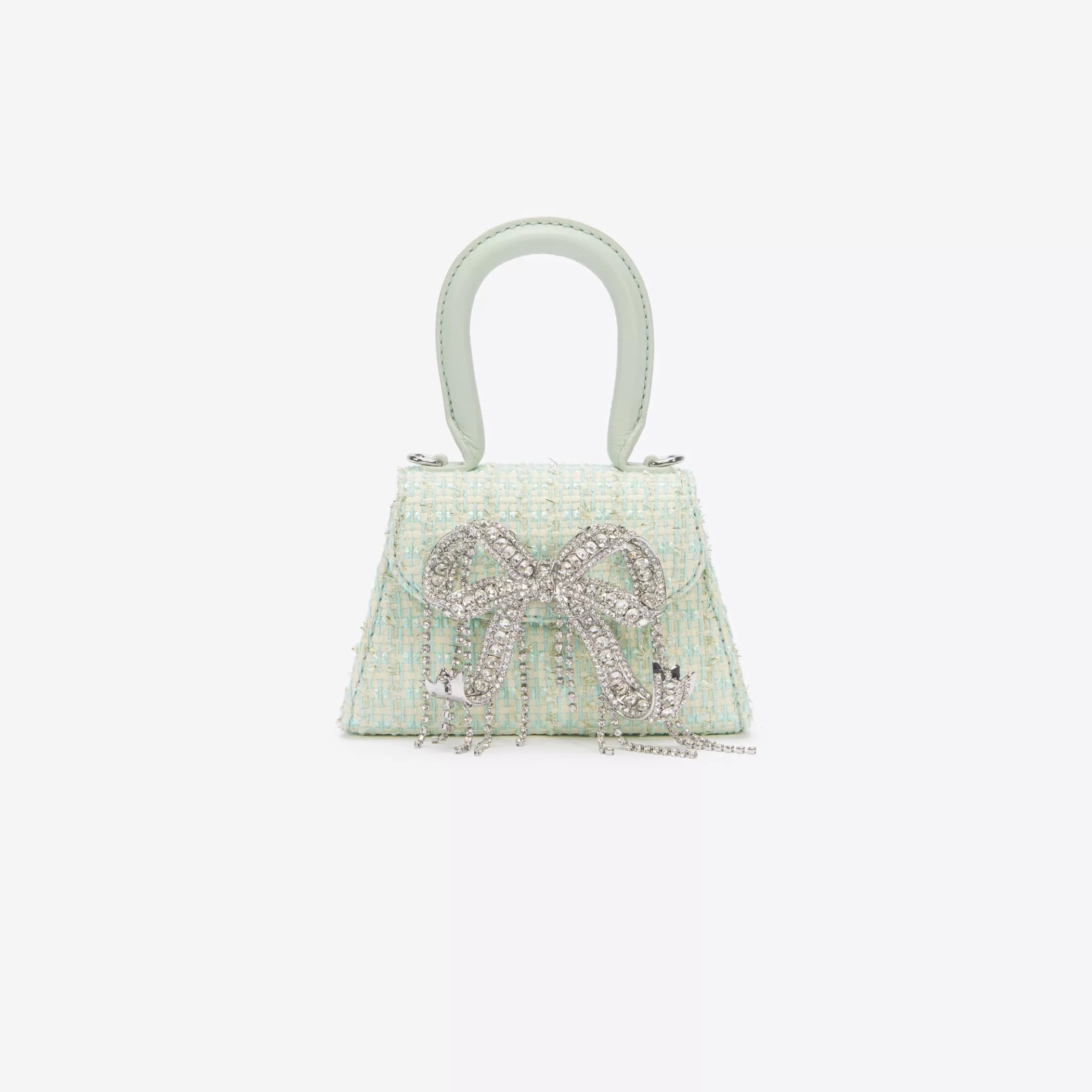 Self-Portrait > Mint Boucle Micro Bow Bag