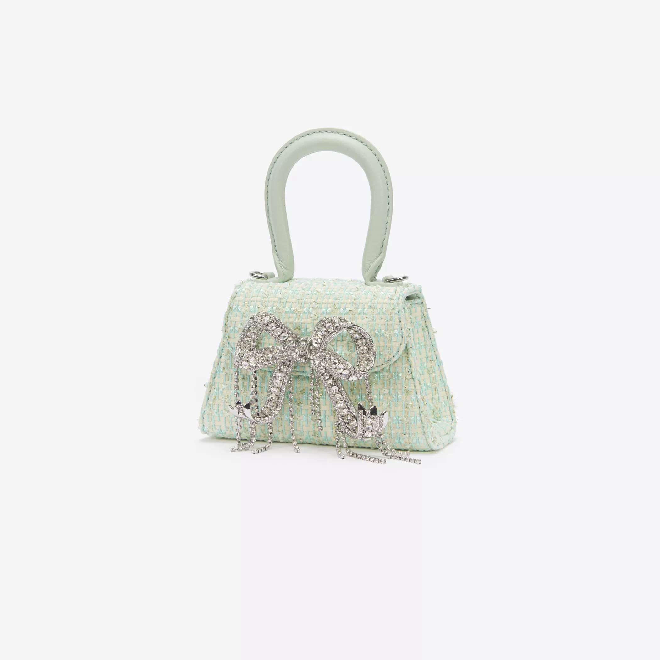 Self-Portrait > Mint Boucle Micro Bow Bag