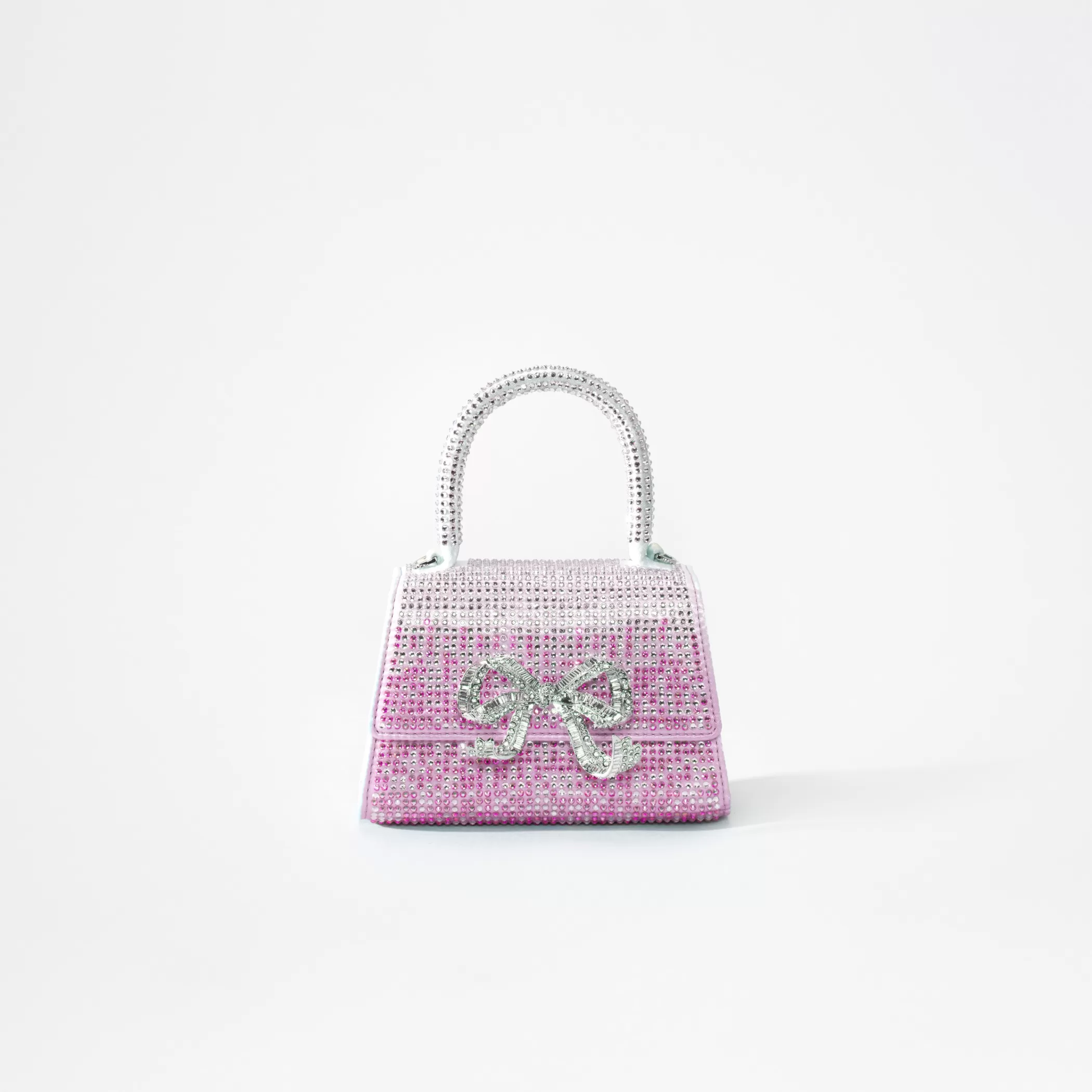 Self-Portrait > Pink Ombre Rhinestone Bow Micro Bag