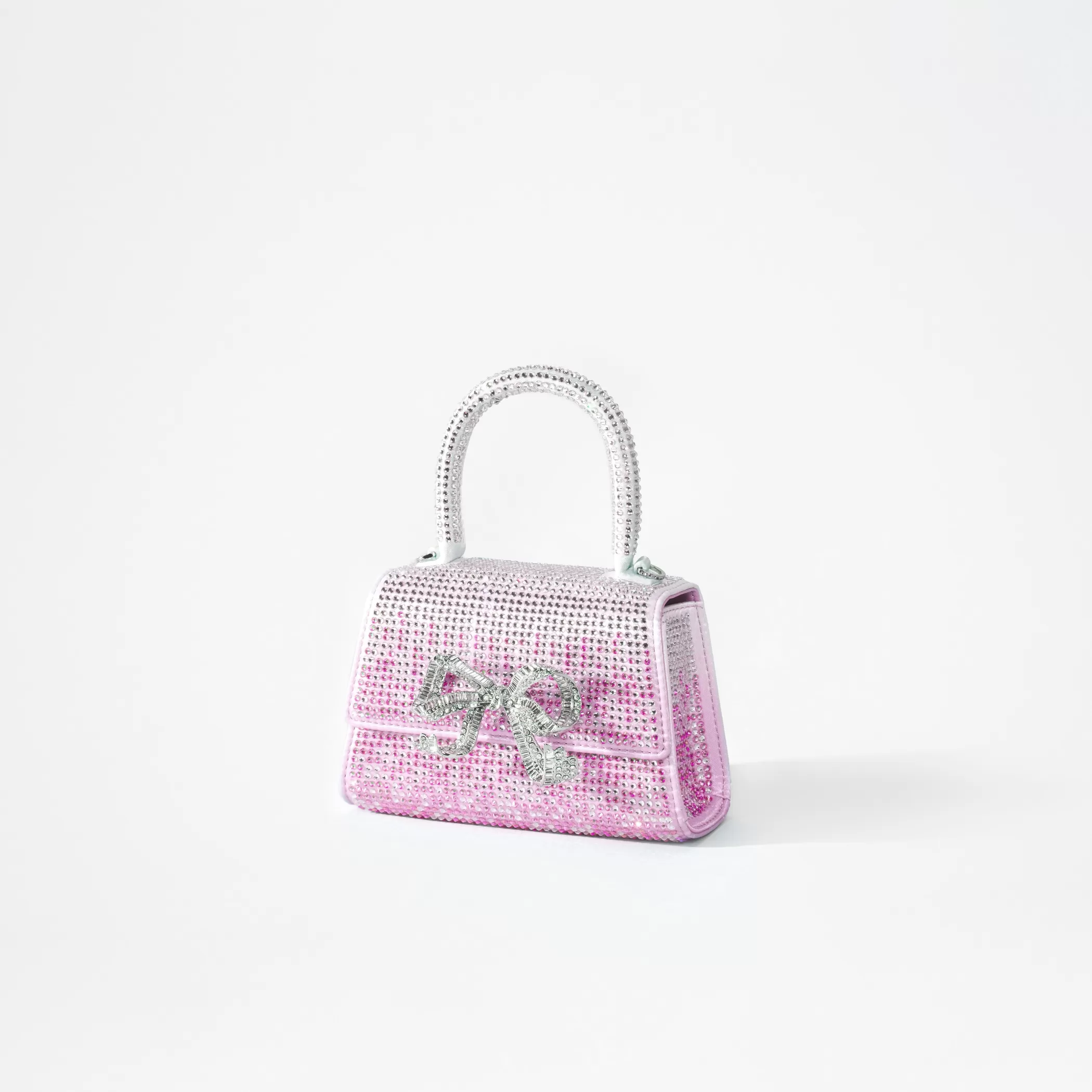 Self-Portrait > Pink Ombre Rhinestone Bow Micro Bag