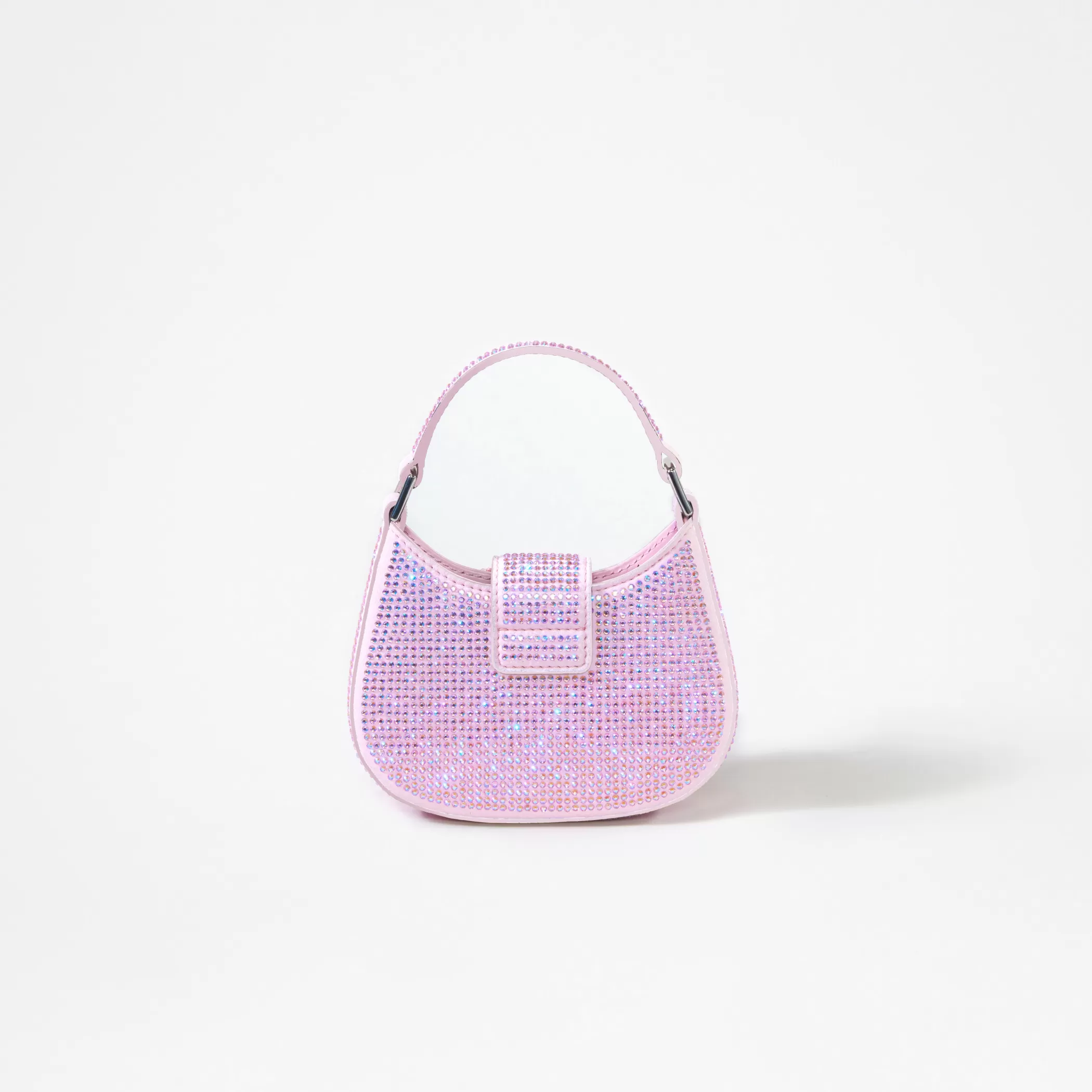 Self-Portrait > Pink Rhinestone Crescent Bow Micro Bag