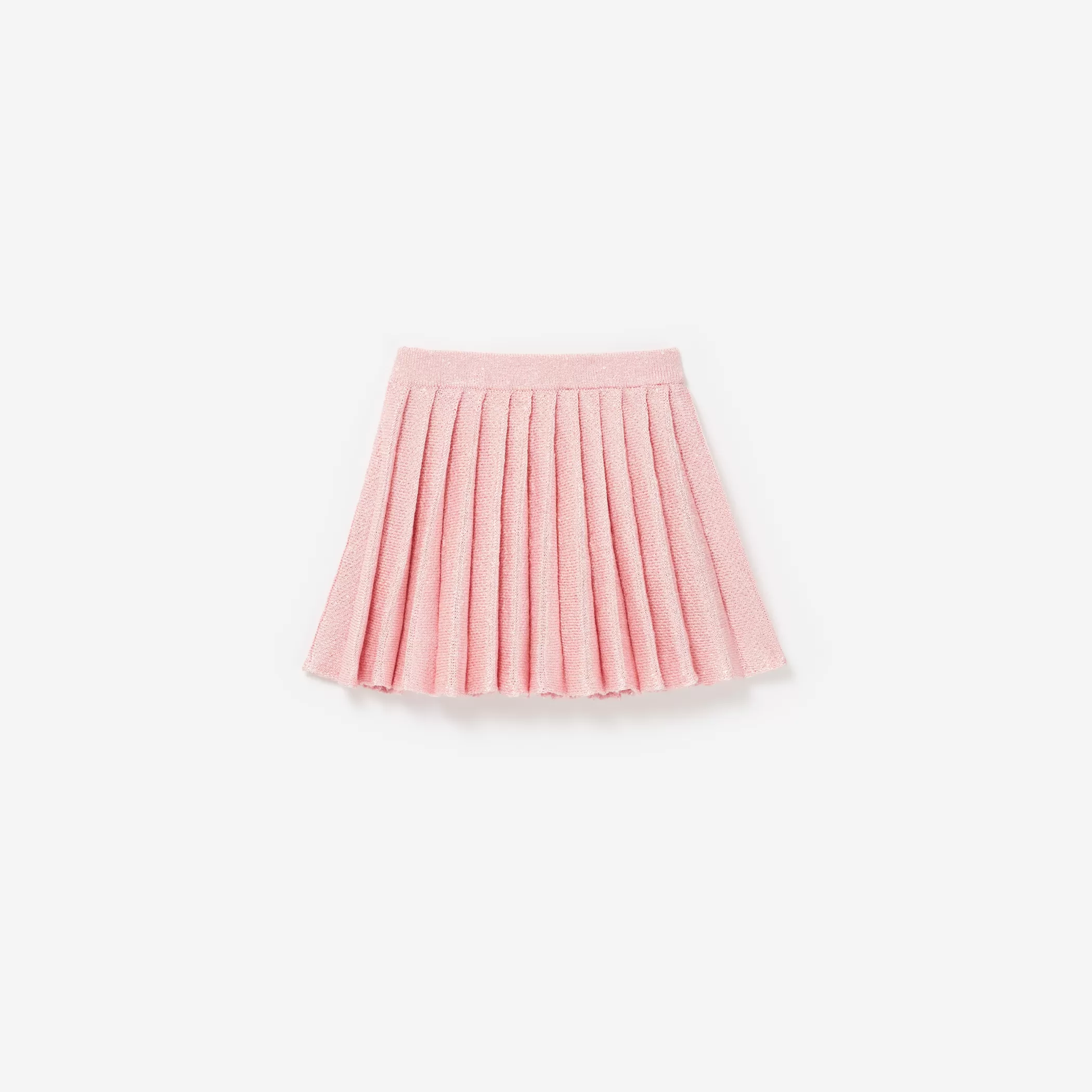 Self-Portrait > Pink Sequin Knit Pleated Skirt