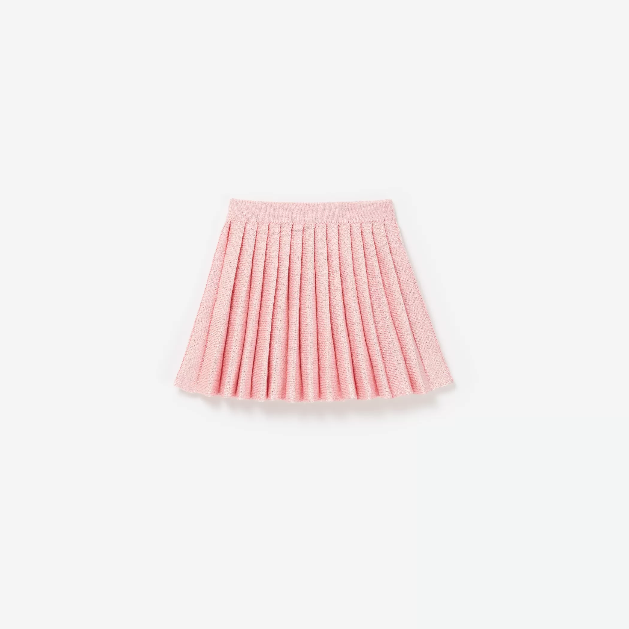 Self-Portrait > Pink Sequin Knit Pleated Skirt