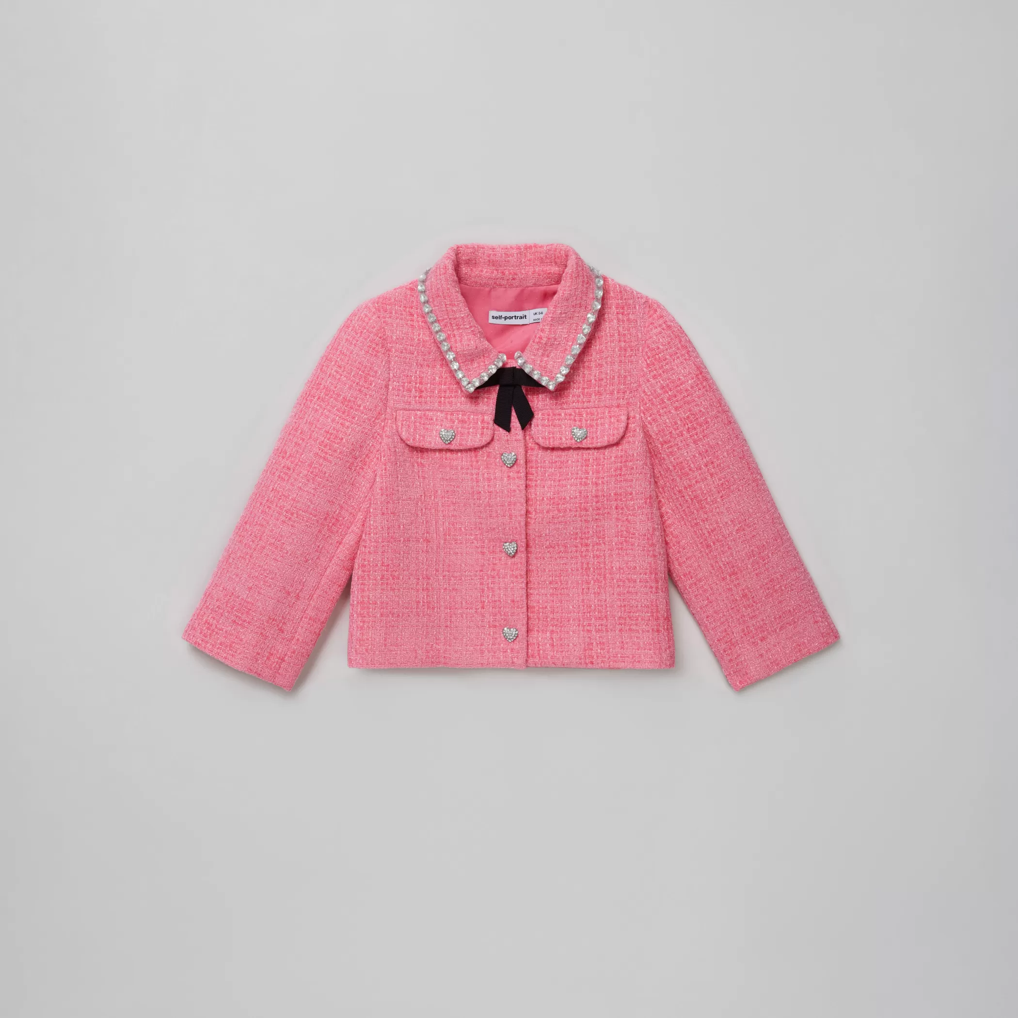 Self-Portrait > Pink Textured Woven Jacket