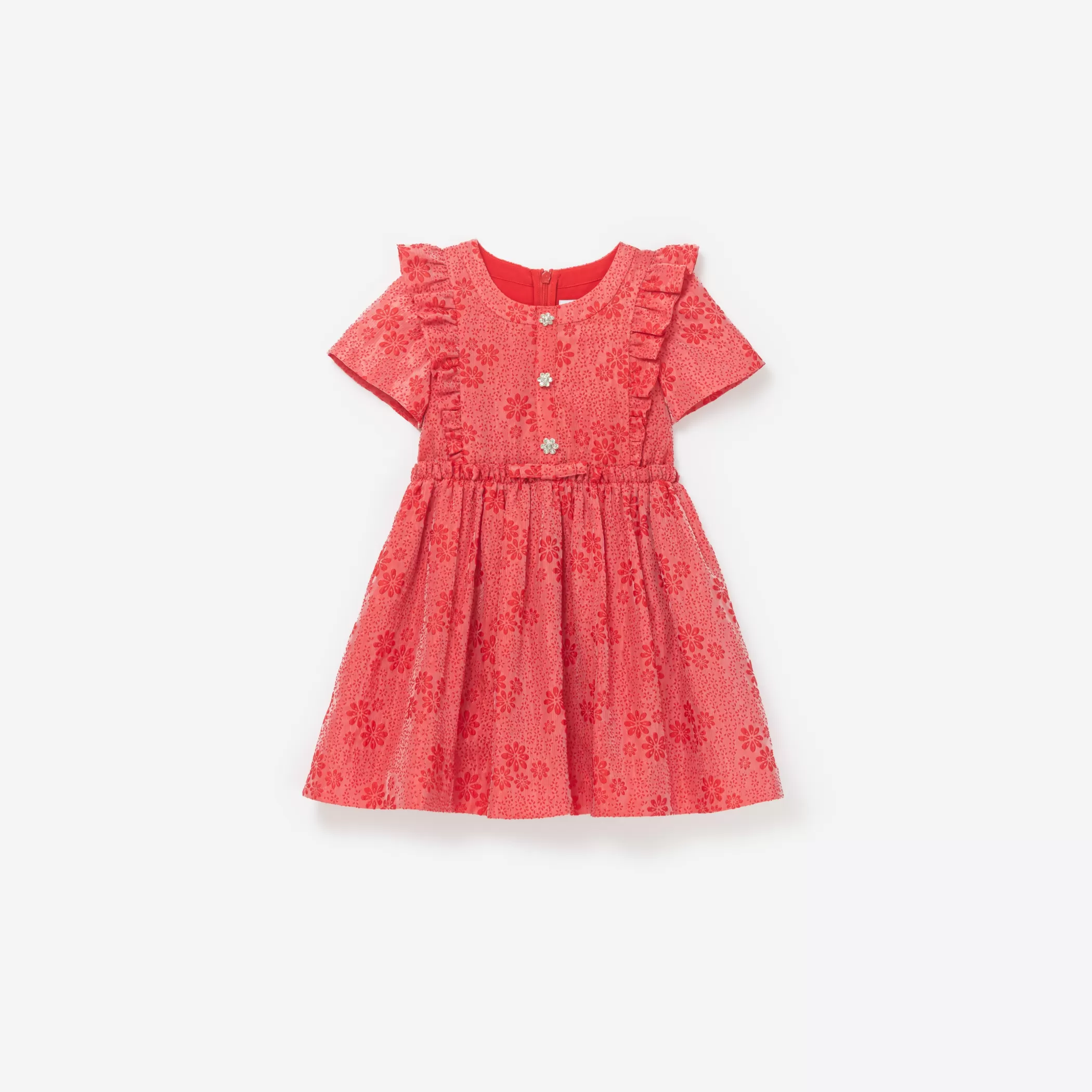 Self-Portrait > Red Textured Cotton Dress