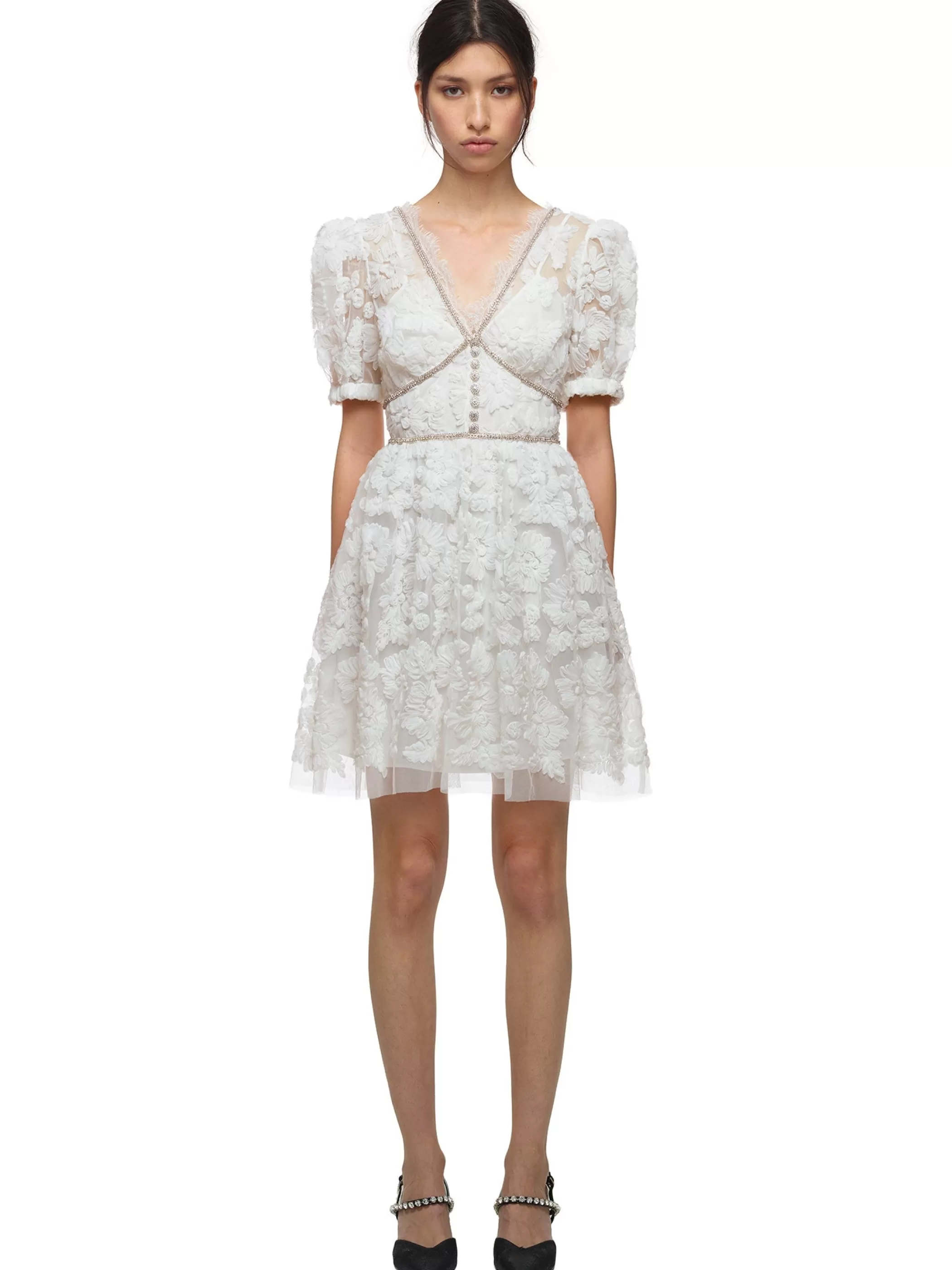 Self-Portrait > Ribbon Lace Mini Dress