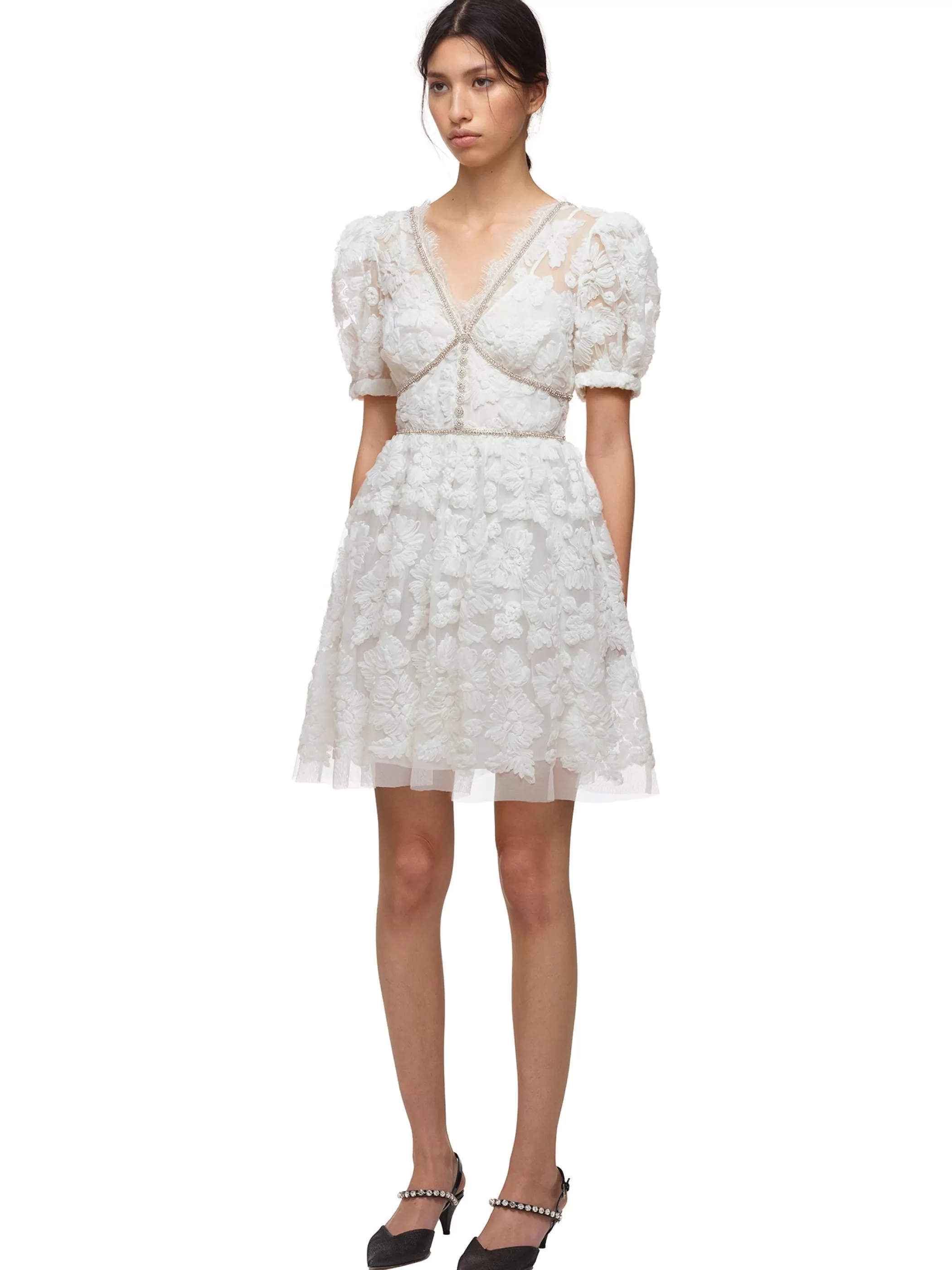 Self-Portrait > Ribbon Lace Mini Dress