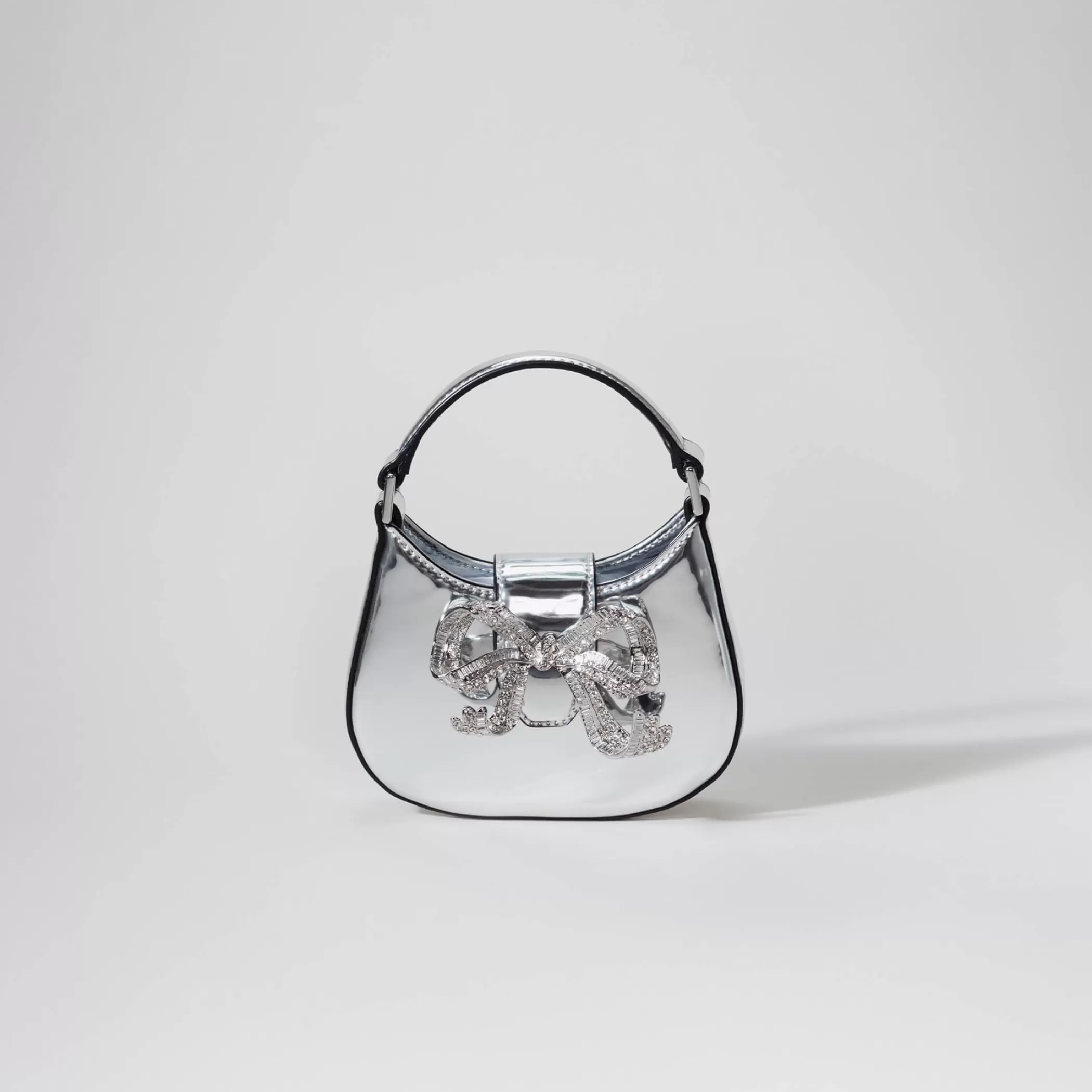 Self-Portrait > Silver Crescent Bow Micro Bag