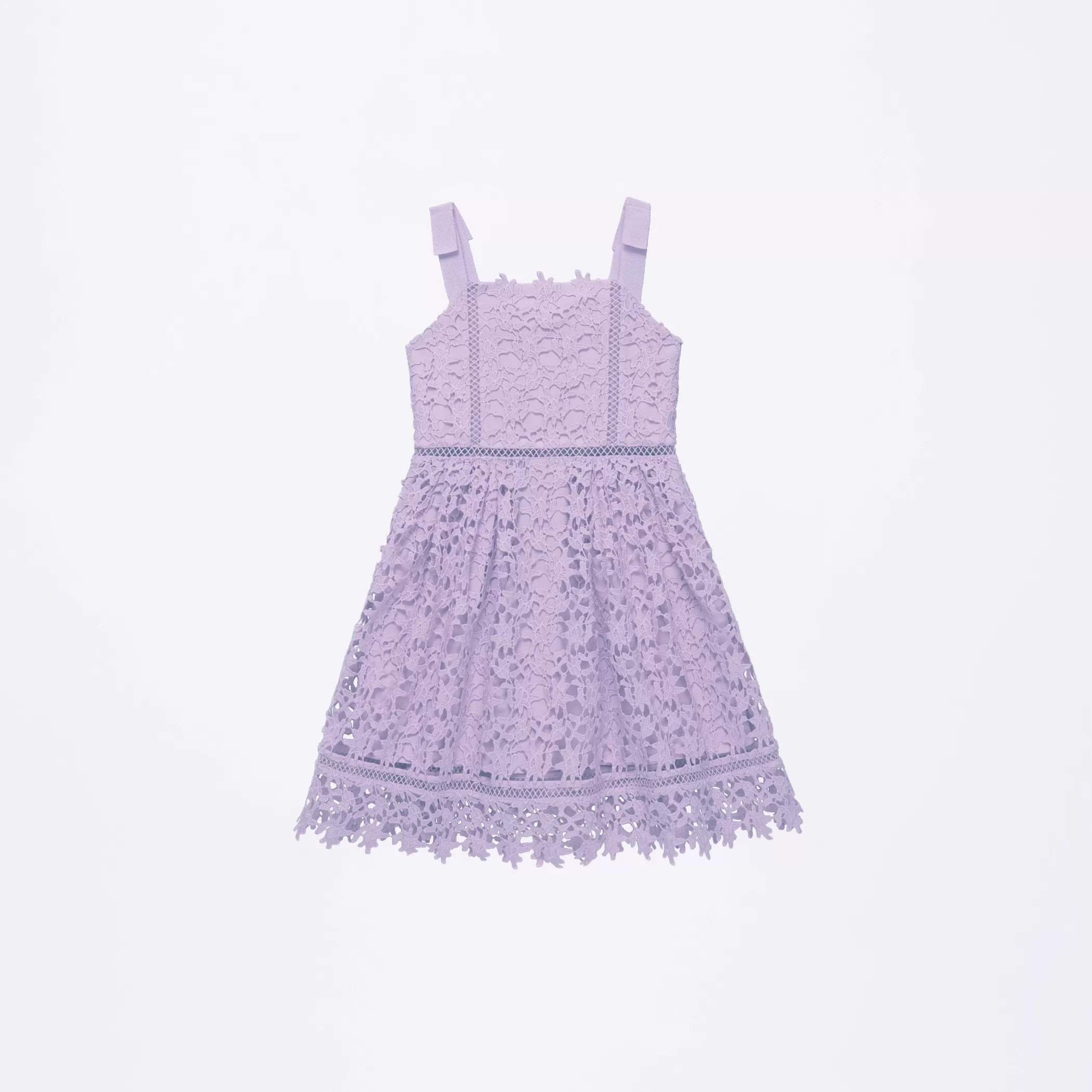 Self-Portrait > Sleeveless Purple Lace Dress