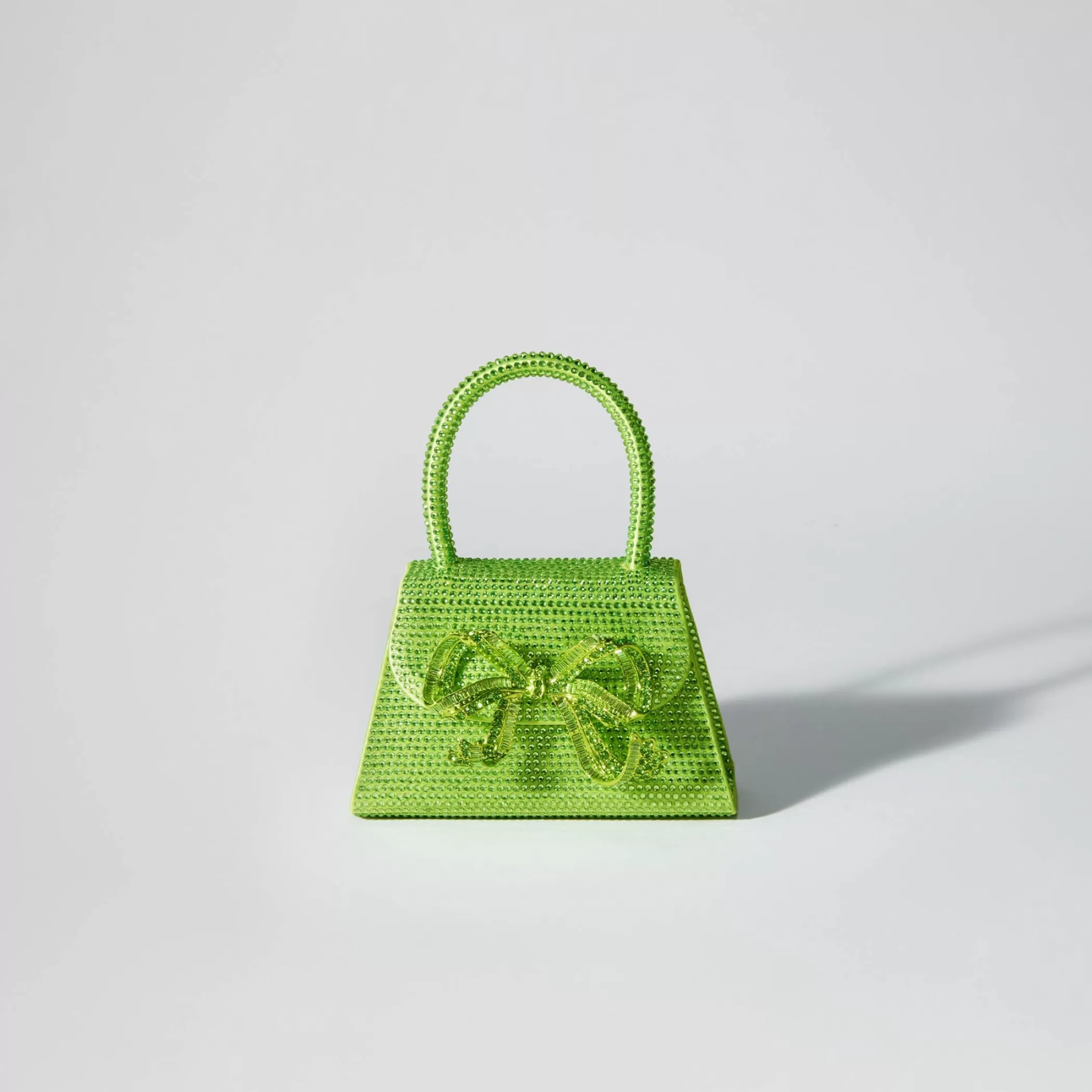 Self-Portrait > The Bow Micro in Lime Rhinestone