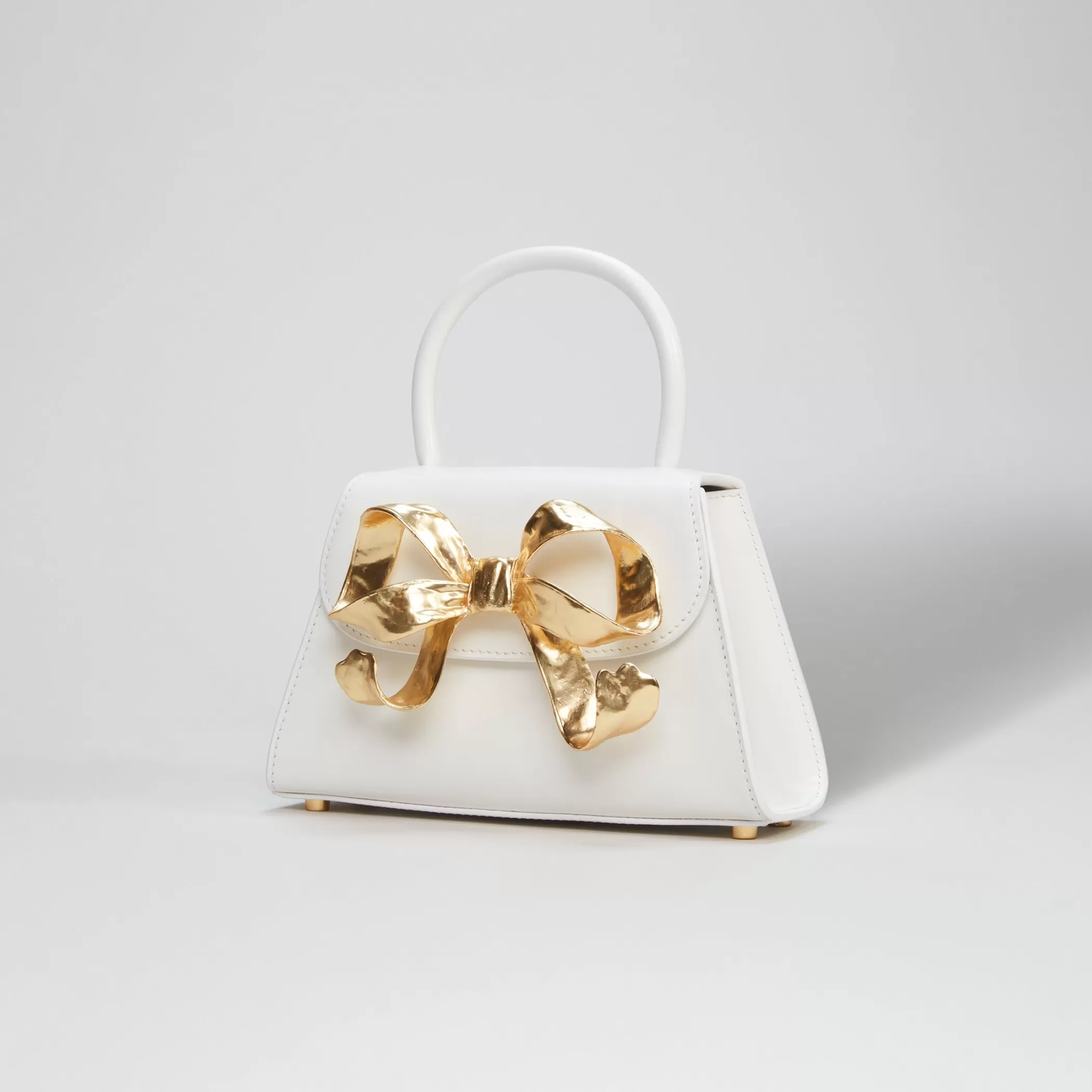 Self-Portrait > The Bow Mini in White with Gold Hardware