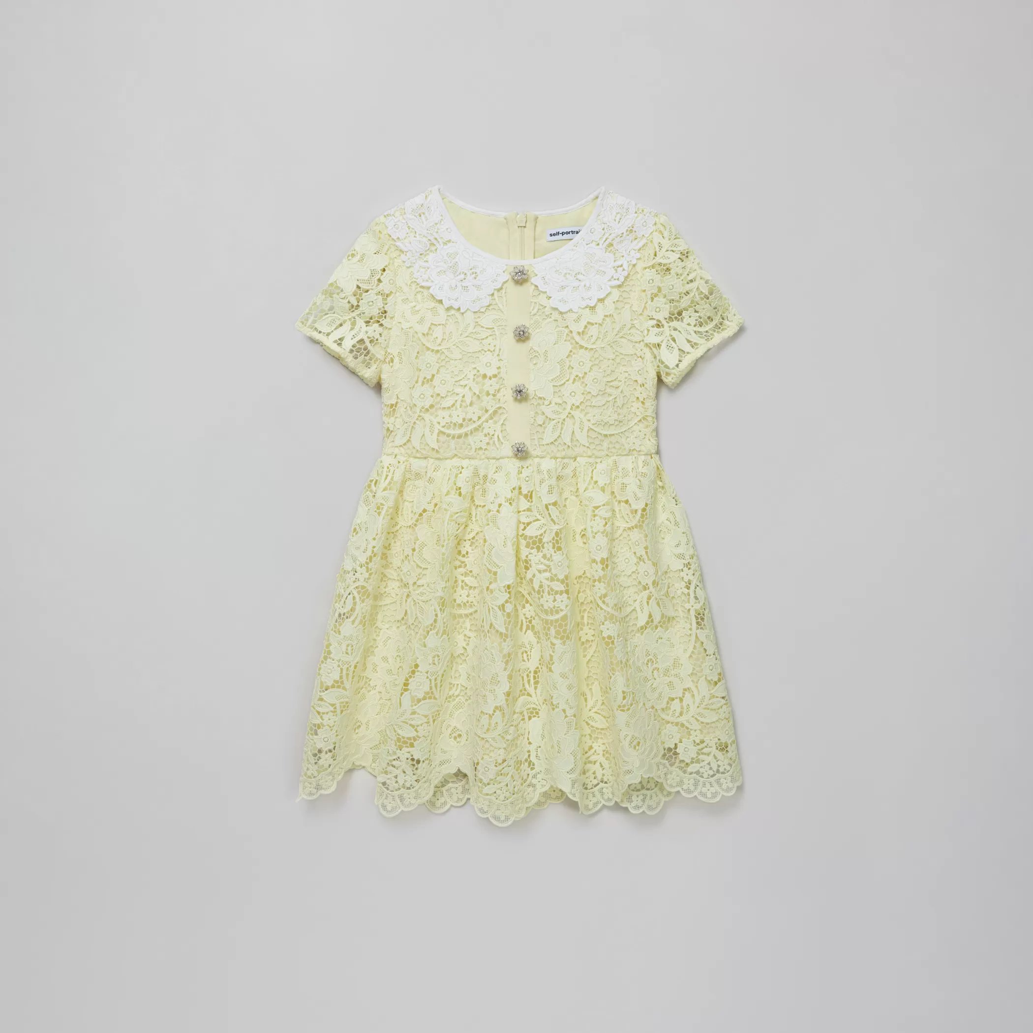 Self-Portrait > Yellow Floral Lace Dress